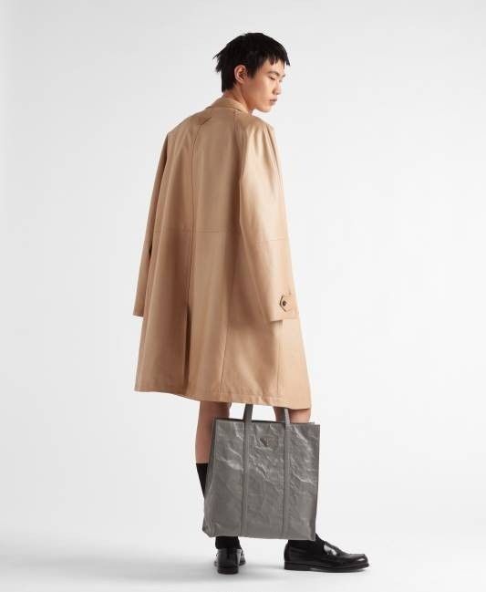 Prada o1bcso1str1025 Nappa Coat in Beige Size US L / EU 52-54 / 3 - 3 Thumbnail
