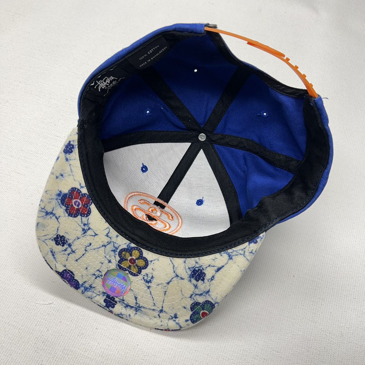 Stussy × Vintage VTG Stussy Hat Blue SnapBack Capz Logo Flower Bill Skate Y2K Size ONE SIZE - 10 Thumbnail
