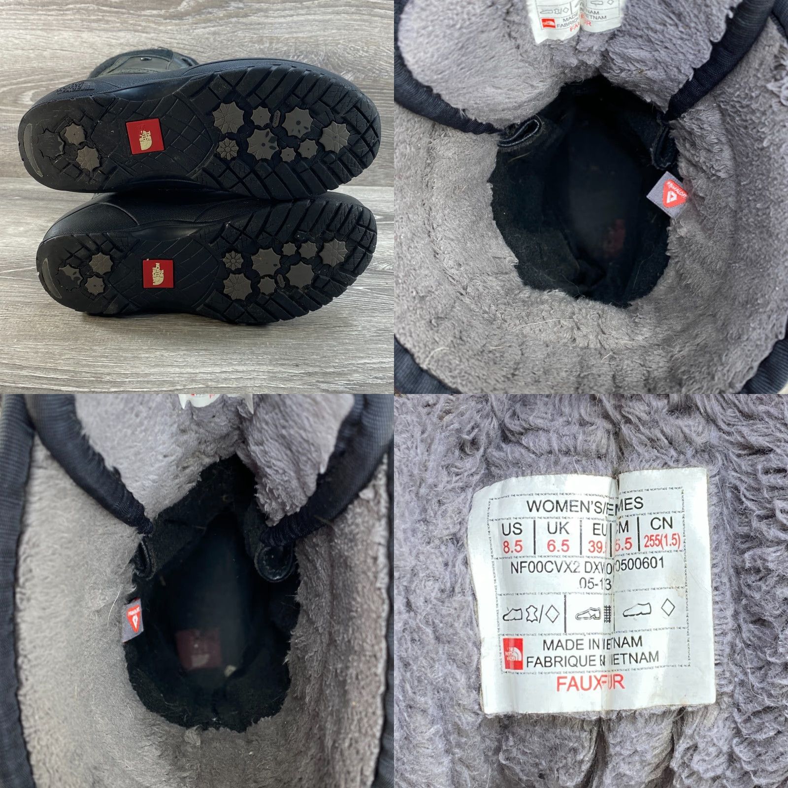 The North Face NORTH FACE Shellista II Waterproof Mid Boots Faux Fur 8.5 Black Leather Rubber Women Size US 7 / IT 37 - 8 Thumbnail