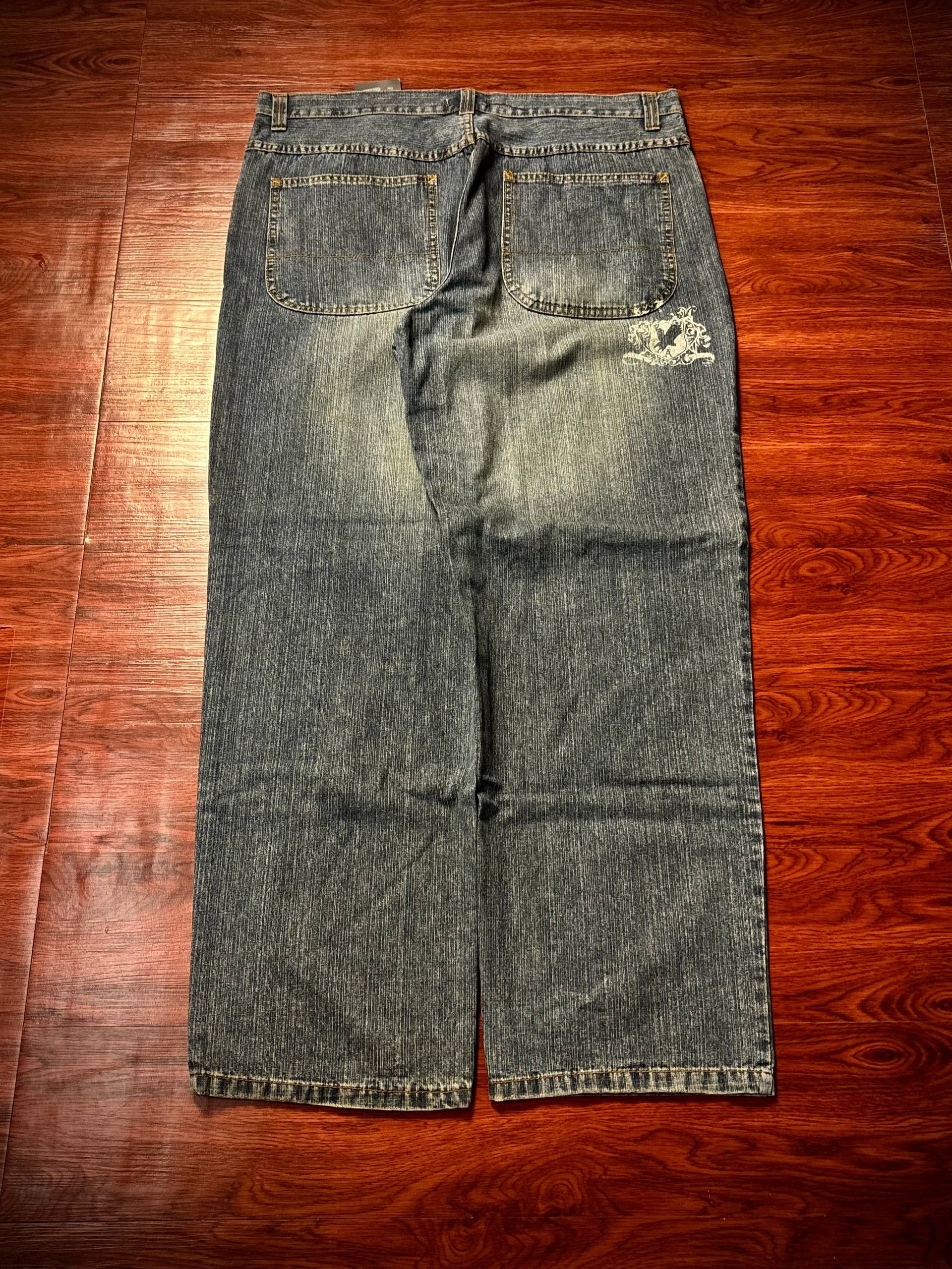 JNCO Vintage 00s Blue BR Classic Denim Pants Logo Backhit Jnco Size US 40 / EU 56 - 1 Thumbnail
