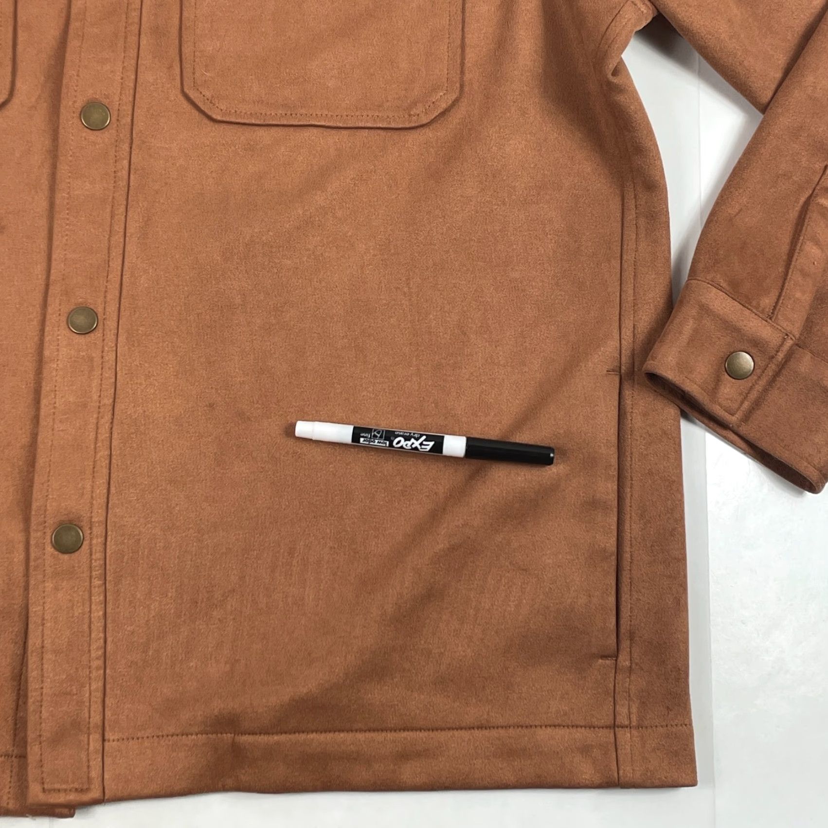 Frye VINTAGE Frye Shirt Men XL Brown Faux Suede Shacket Snap Up Western Rodeo Cowboy Shirt Size US XL / EU 56 / 4 - 4 Thumbnail