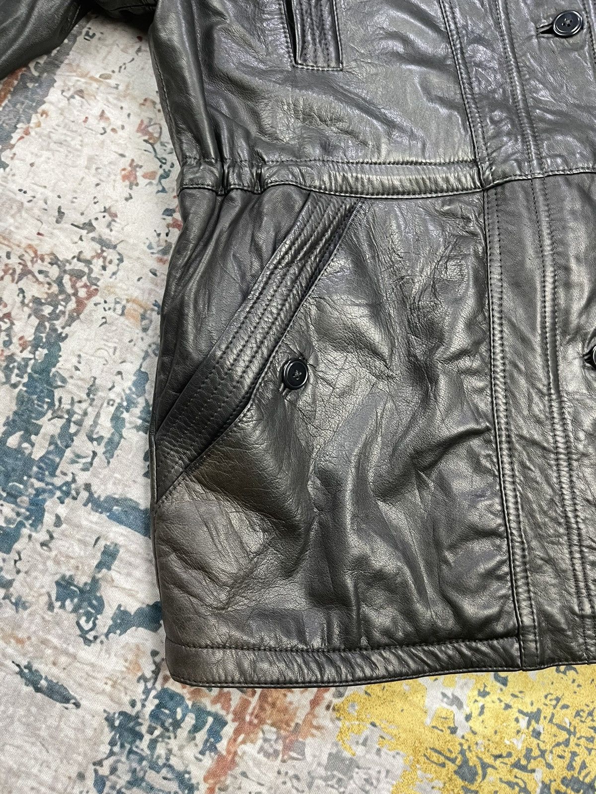 Genuine Leather Vtg Volare Calf Skin Military Leather Mantel Jackets Size US L / EU 52-54 / 3 - 4 Thumbnail