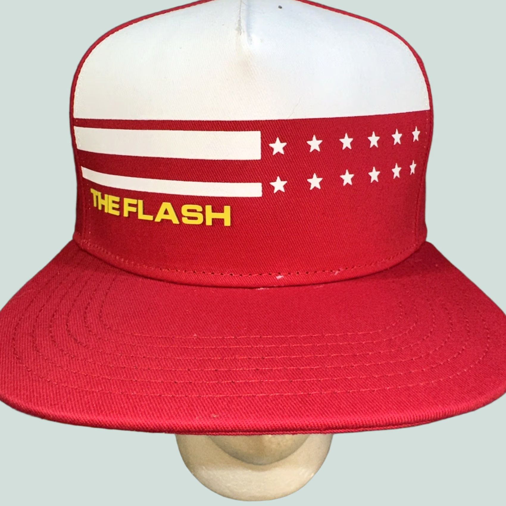 DC Comics VINTAGE DC Comics The Flash Snapback Hat Red White Six Flags Adjustable Cap Men One Size Black? Size ONE SIZE - 1 Thumbnail