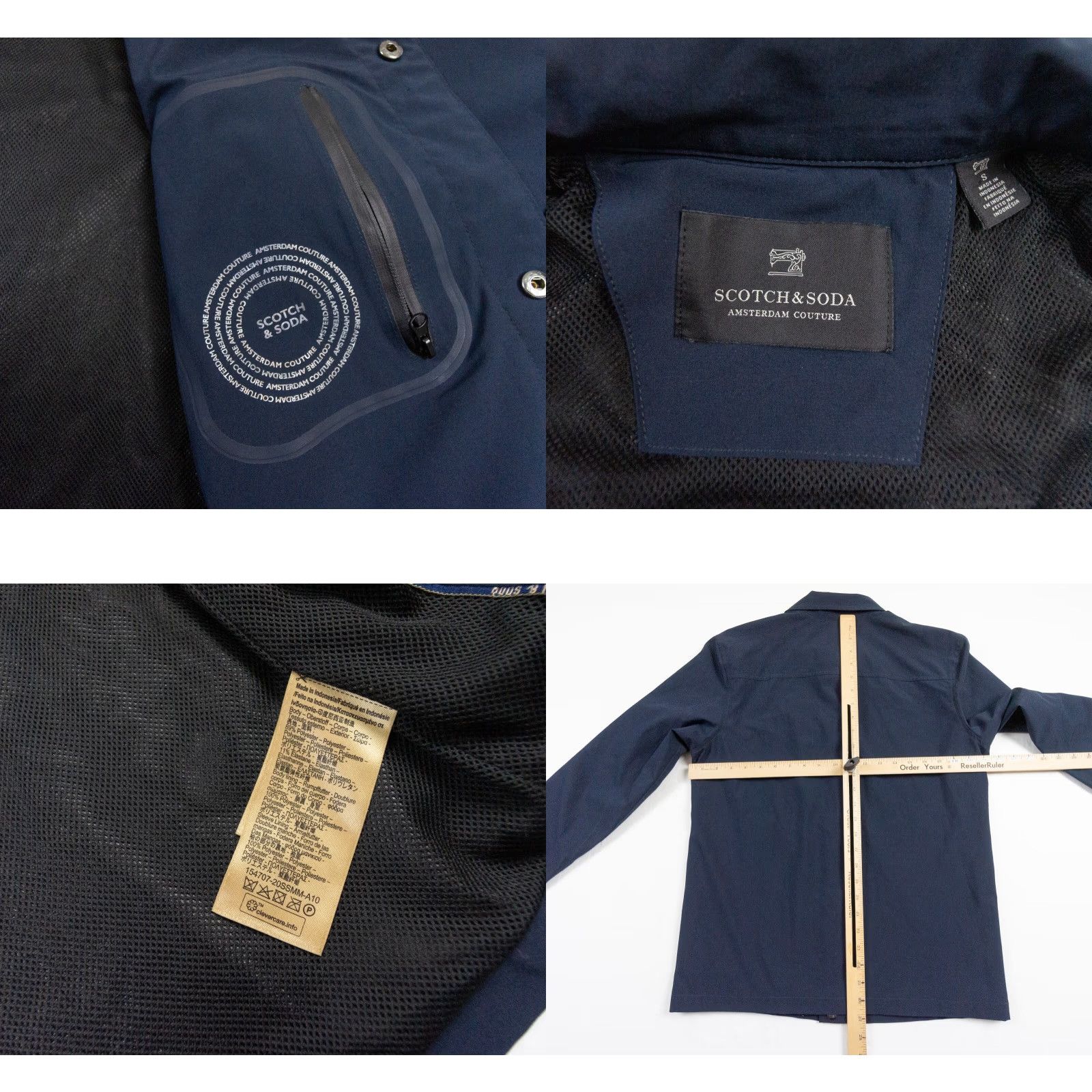 Scotch & Soda SCOTCH & SODA Windbreaker Jacket Mens Small Blue Coat Outdoor Coach Snap Button Windbreaker Regular Fit S Mens Blue Size US S / EU 44-46 / 1 - 8 Thumbnail