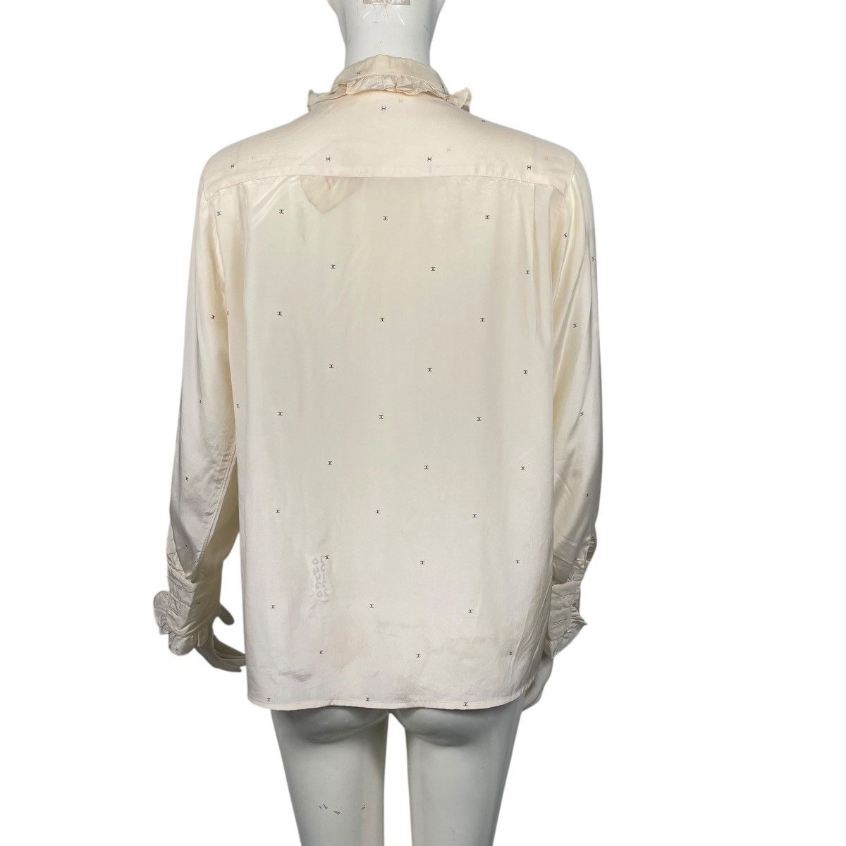 Chanel Vintage 80s Chanel Ruffle Silk Blouse Size XS / US 0-2 / IT 36-38 - 7 Thumbnail