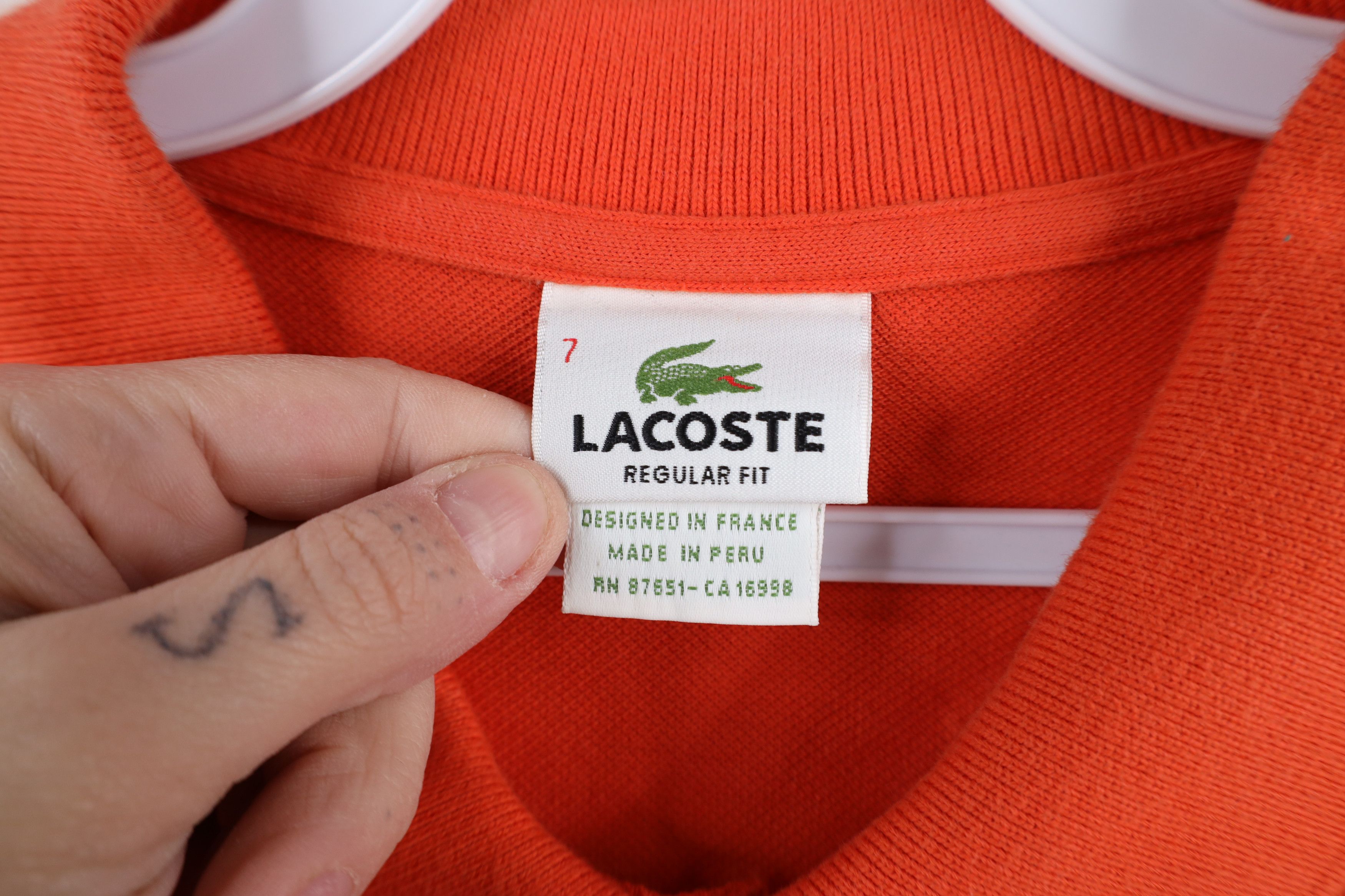 Lacoste × Vintage Lacoste Logo Pique Cotton Knit Collared Polo Shirt Orange Size US XL / EU 56 / 4 - 8 Thumbnail