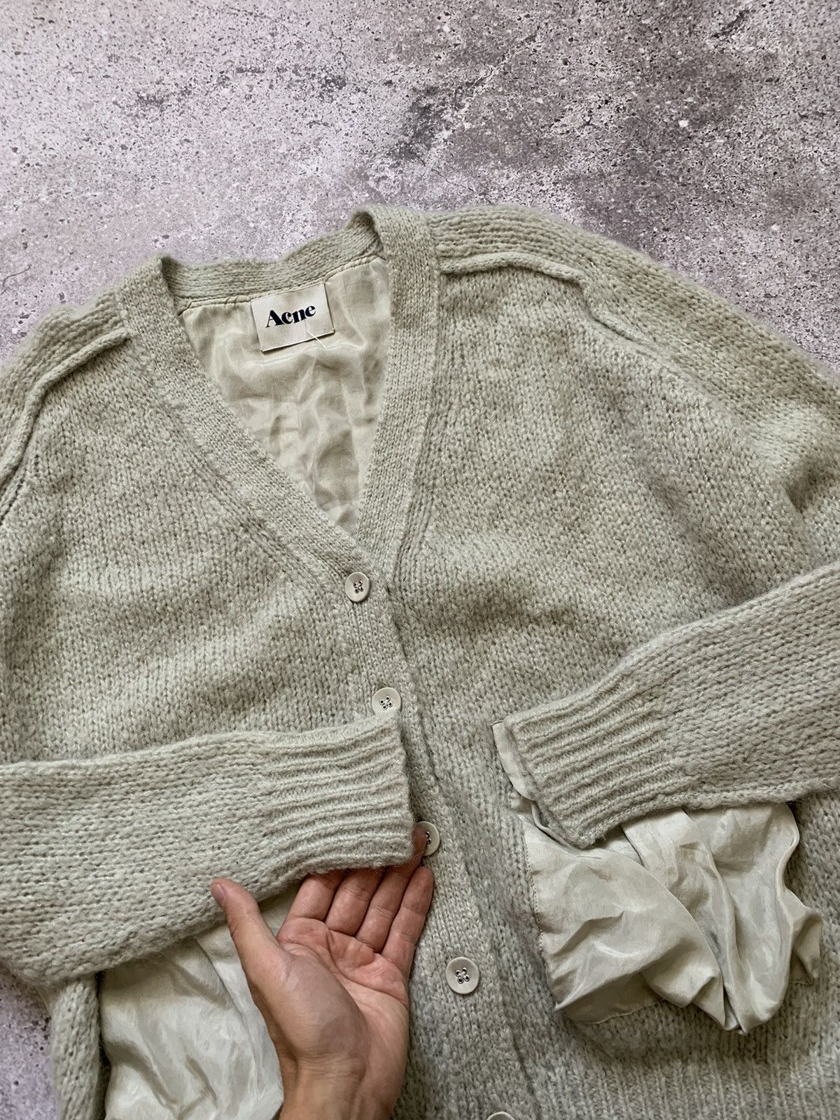 Acne Studios × SikSilk Acne Studios AW10 Beryl Patch Mohair Wool Cardigan Size US XS / EU 42 / 0 - 3 Thumbnail