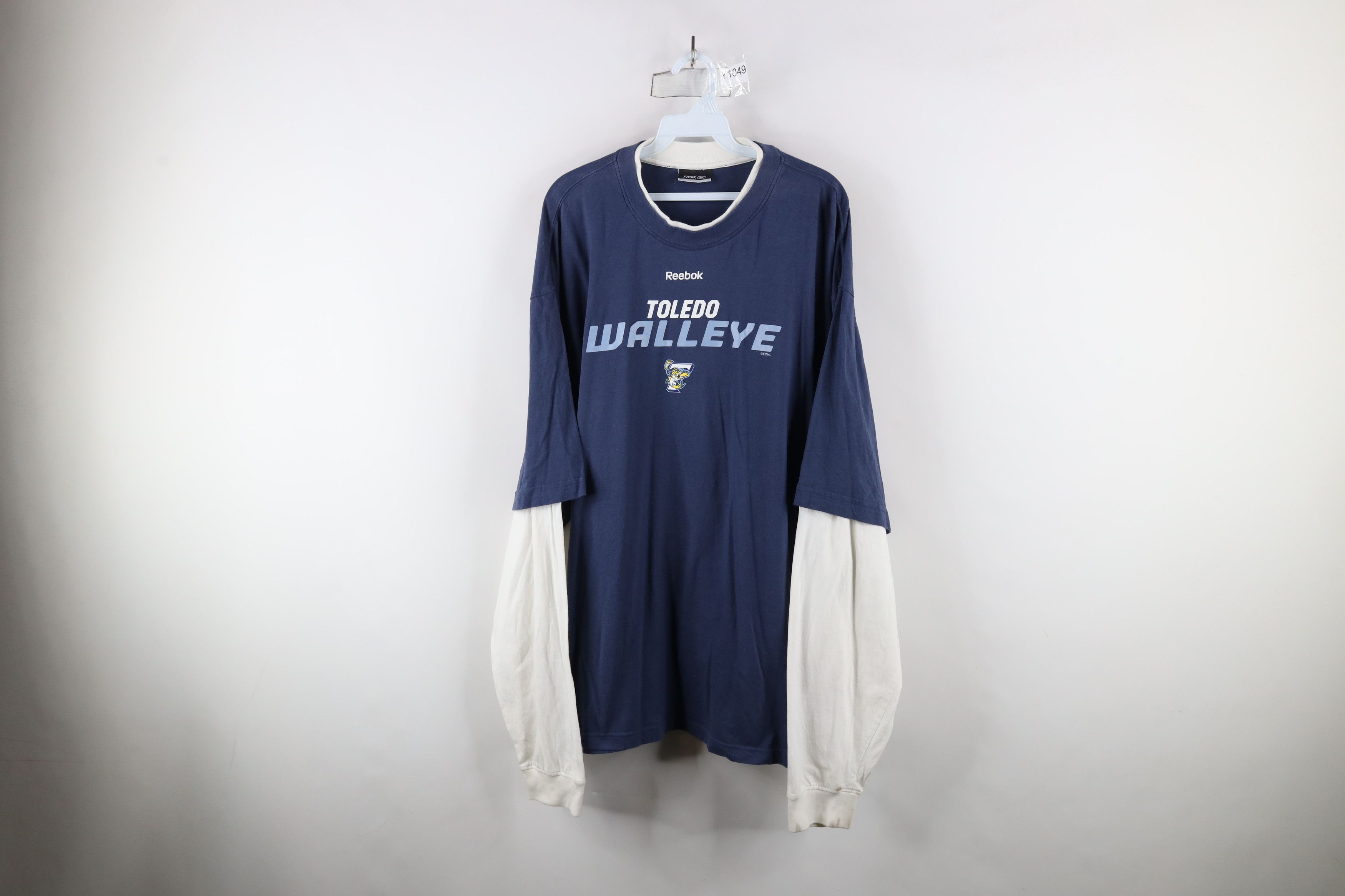 Reebok × Vintage Vintage Reebok Hockey Layered Long Sleeve T-Shirt Blue Size US XXL / EU 58 / 5 - 1 Thumbnail
