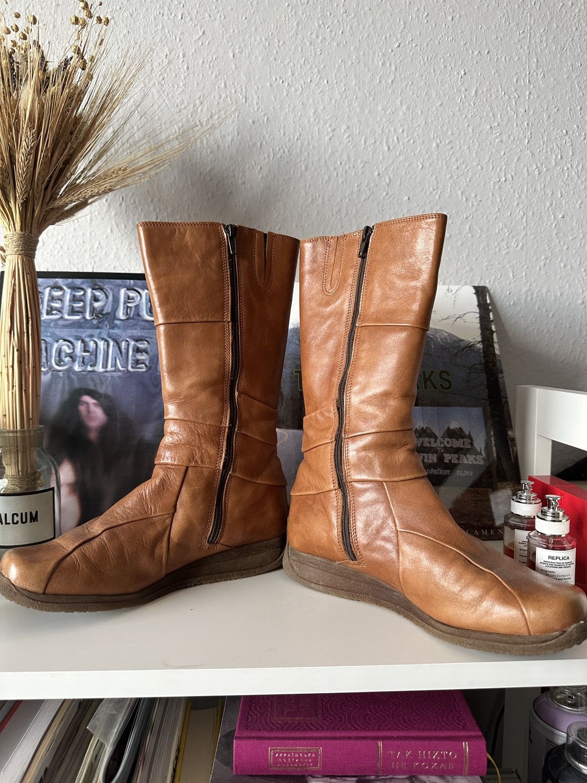 Seditionaries × Vintage Vintage Leather Patchwork Square Toe 60s Boots Size US 8 / IT 38 - 10 Thumbnail