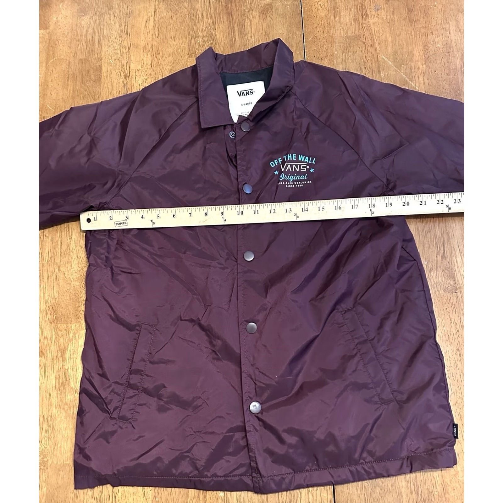 Vans VANS Windbreaker Jacket XL Red Snap Modern Casual Men Size US XL / EU 56 / 4 - 5 Thumbnail