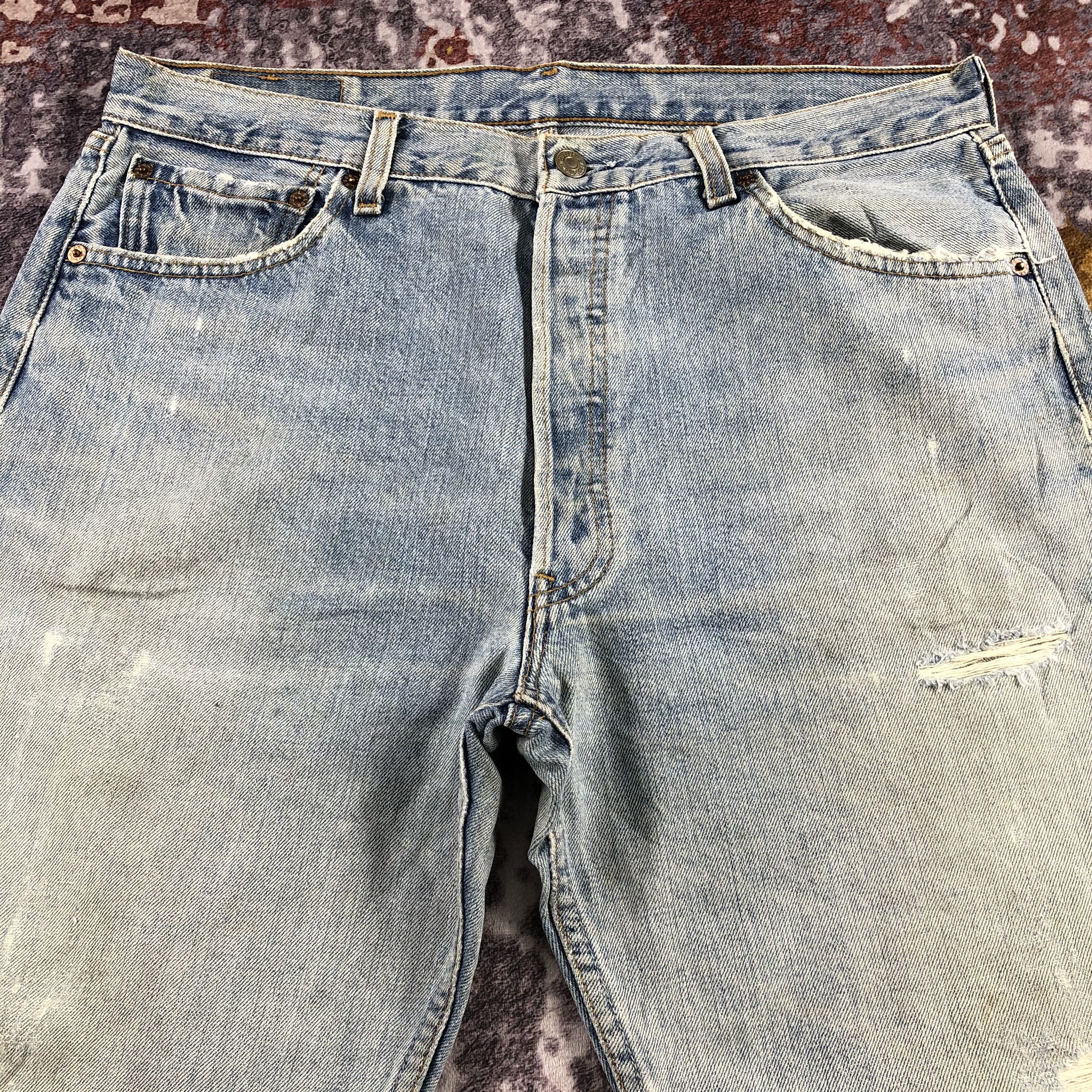 Levi's Vintage 90s Blue Wash Levis 501 Jeans-JM2856 Size US 35 - 3 Thumbnail