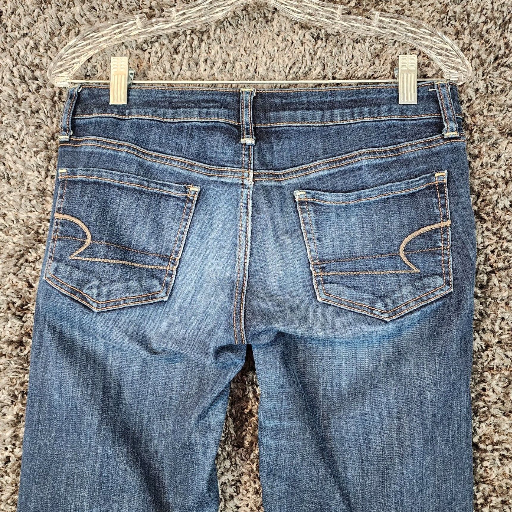 American Eagle Outfitters AMERICAN EAGLE WOMENS Skinny Jean Jeggings Distressed Stretch Blue Size 6 Regular 30x30 Womens Size 28" / US 6 / IT 42 - 7 Thumbnail