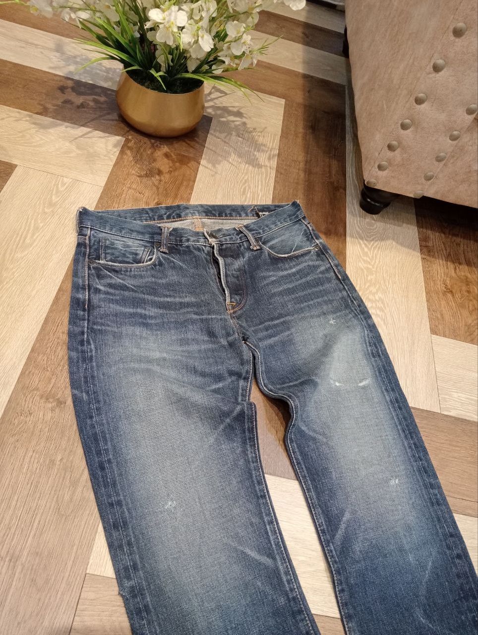 KURO KURO JAPAN DIAMANTE BLUE DENIM SELVEDGE PANTS Size US 33 - 4 Thumbnail