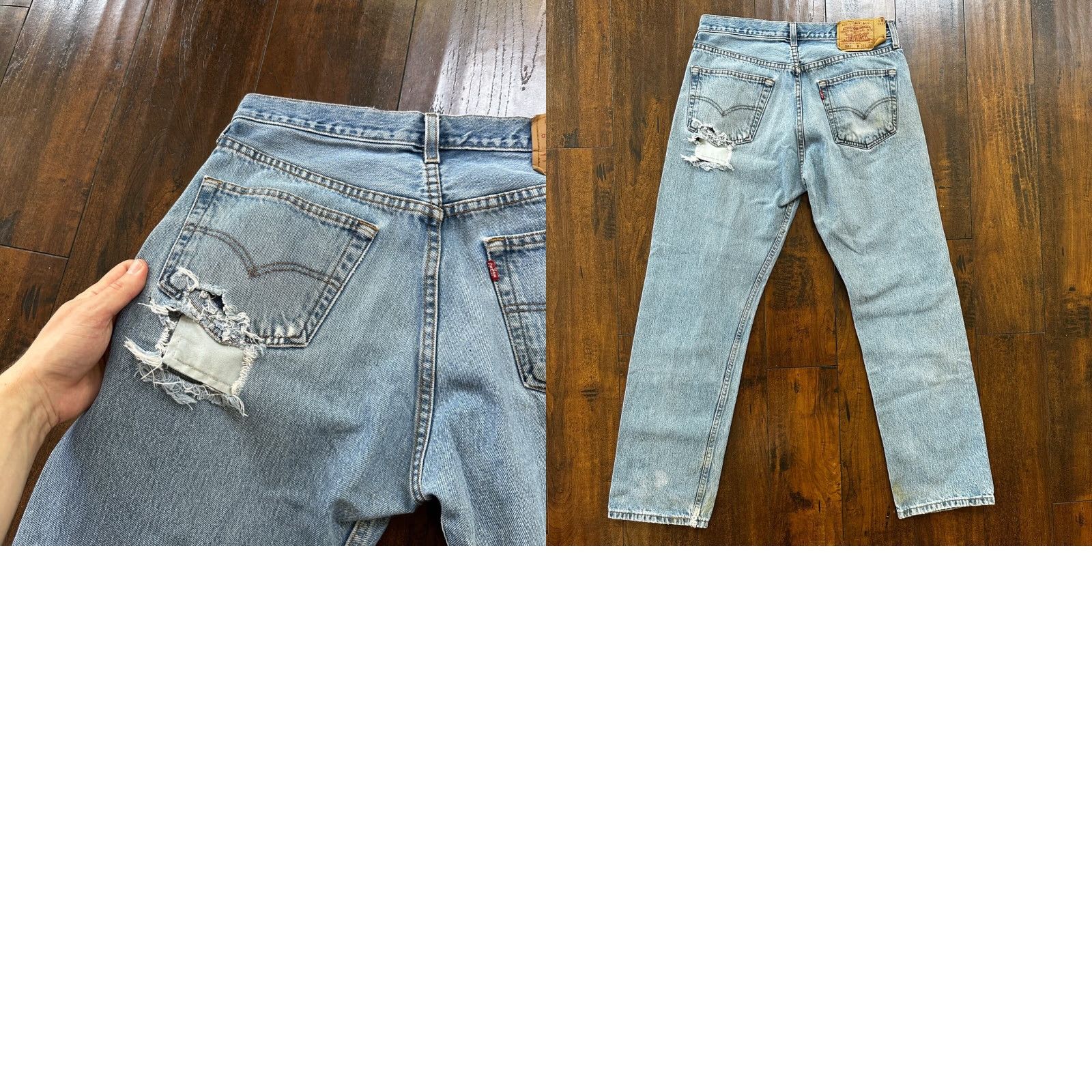 Levi's VINTAGE Levi's 501 Jeans Straight 90s Light Blue 33x30 Mens Regular Denim Cotton Button Closure Size US 33 - 10 Thumbnail