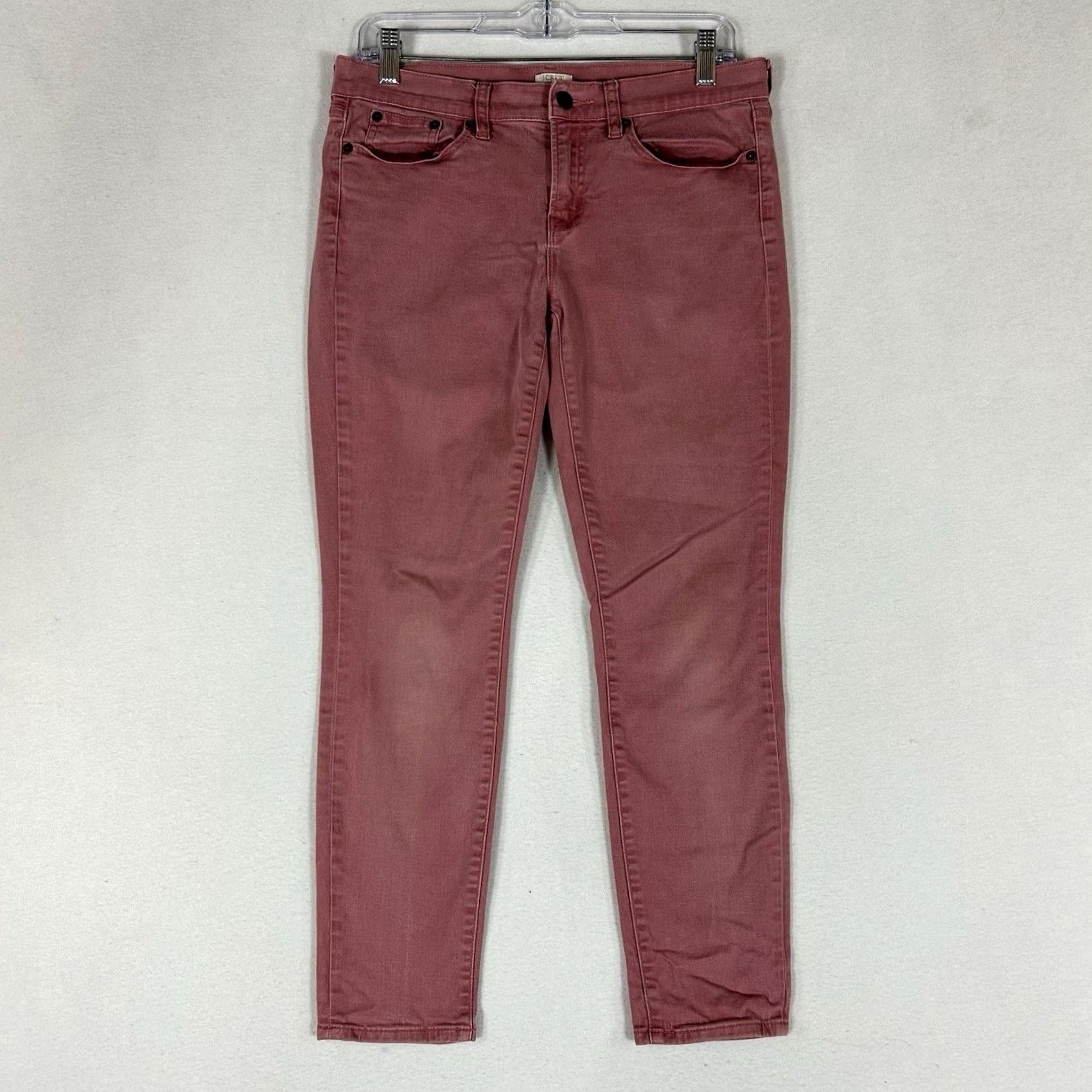 J.Crew J.CREW Skinny Jeans Women's 29 Red Denim Stretch Mid Rise Casual Size 29" - 2 Thumbnail