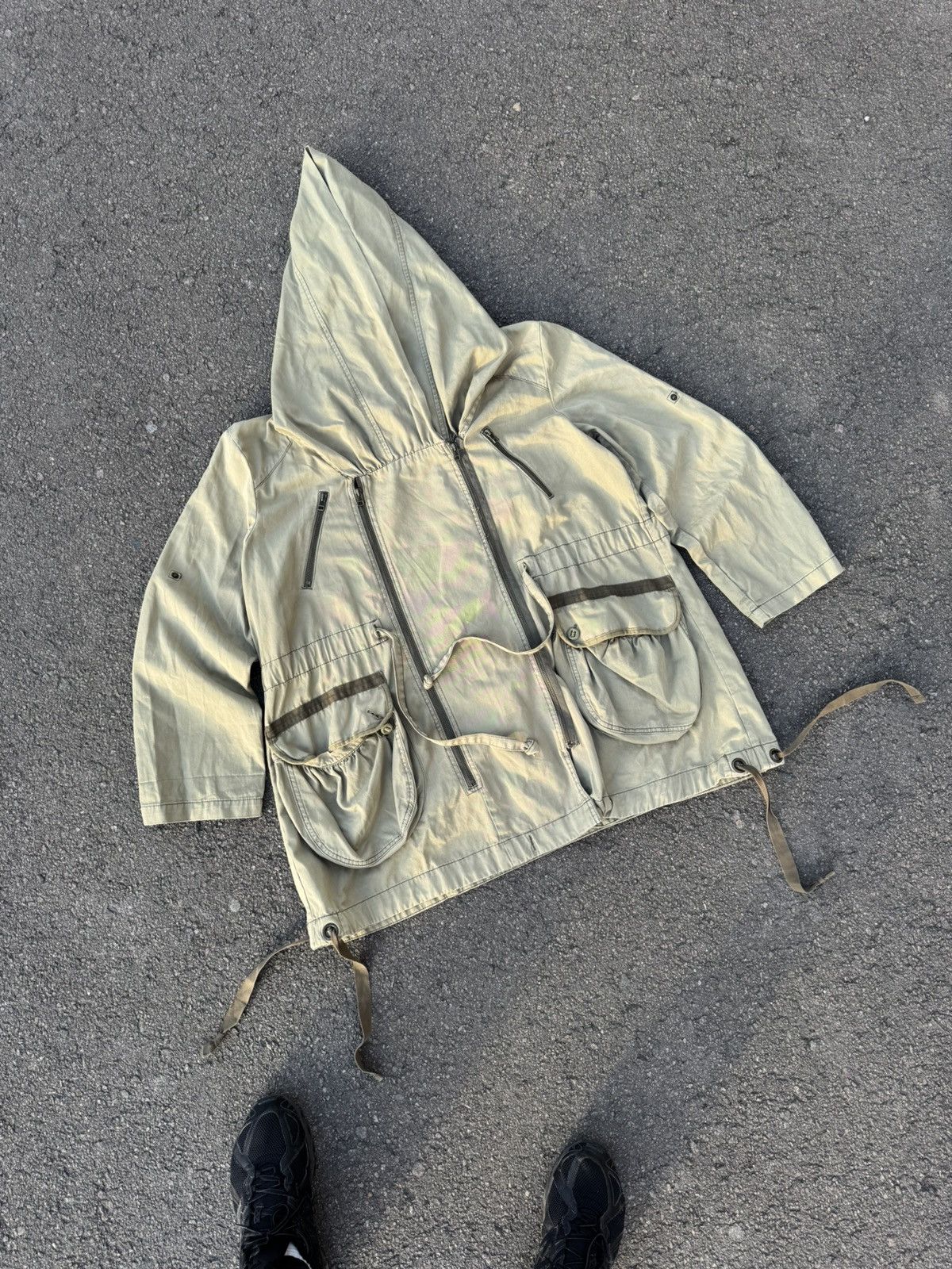 Japanese Brand Vintage Japanese/RickOwen’s/Asymmetric/Military Style Jacket Size US XL / EU 56 / 4 - 3 Thumbnail