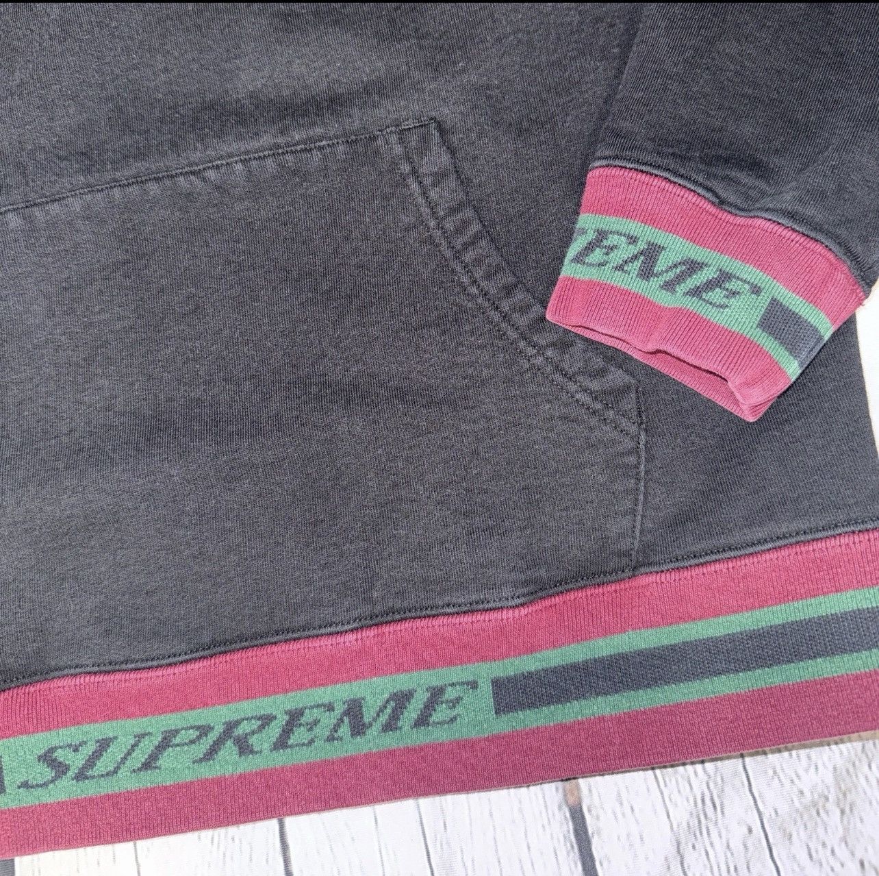 Supreme Supreme stripe rib hoodie Size US M / EU 48-50 / 2 - 1 Thumbnail