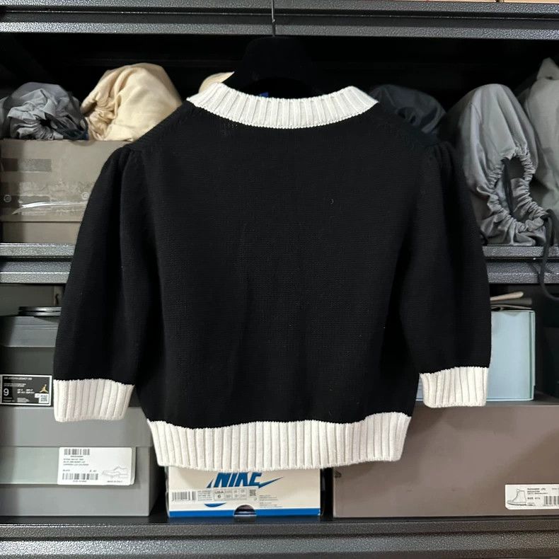 Prada Prada Color-block V-neck short sleeves wool knit cardigan Size XS / US 0-2 / IT 36-38 - 2 Thumbnail