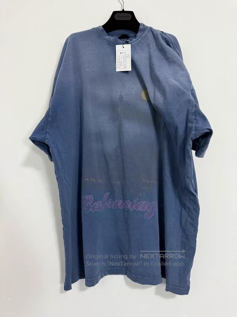 Balenciaga Balenciaga Loose Fit Oversized Short Sleeve Blue Shirt Size US L / EU 52-54 / 3 - 1 Thumbnail