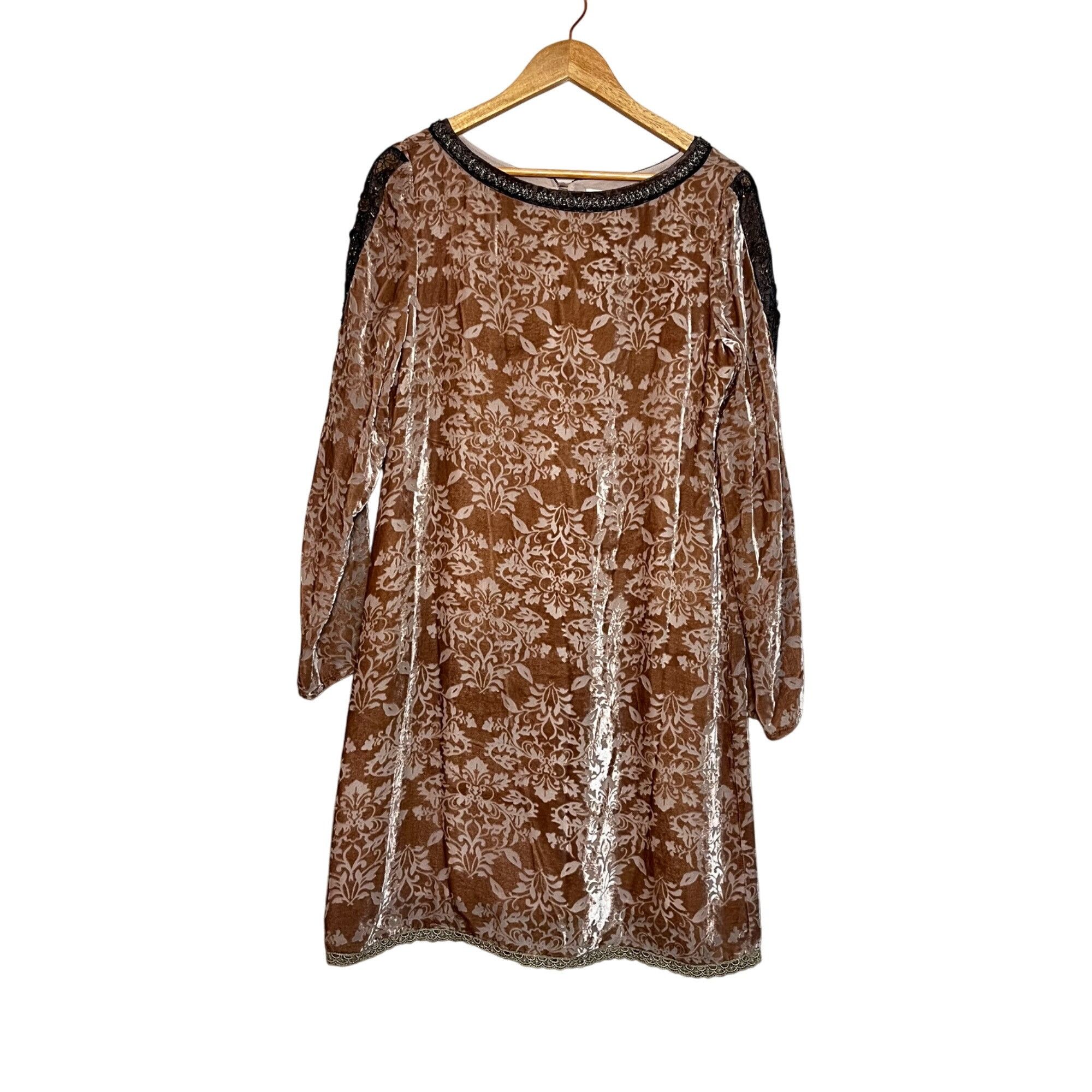Other Sundance Champagne Crushed Velvet Silk Dress Bead Accent She Size XL / US 12-14 / IT 48-50 - 4 Thumbnail