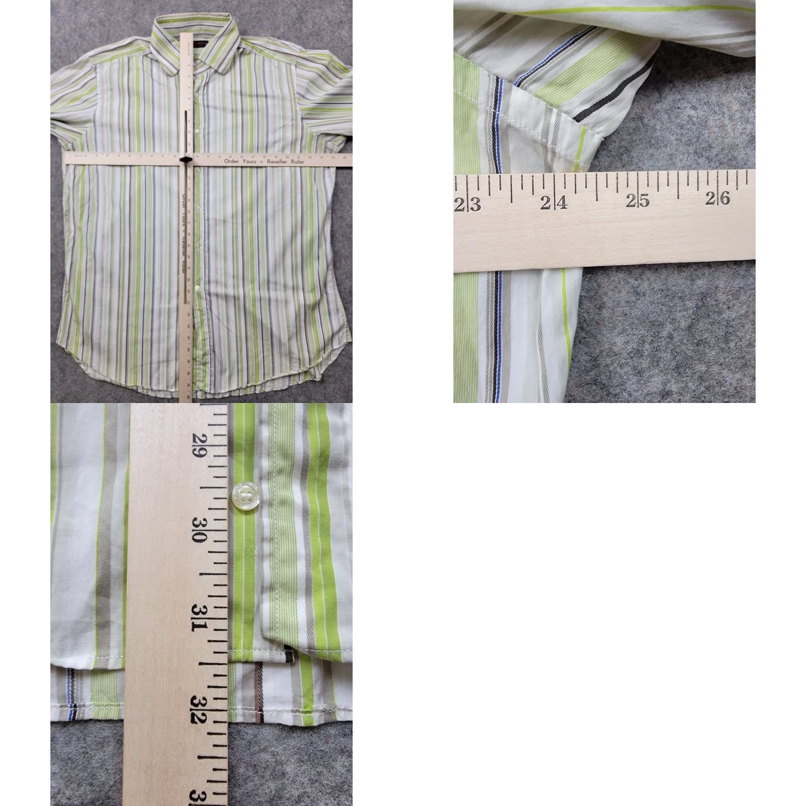 Etro Etro Milano Shirt Mens 44 Green White Brown Stripes Button Up Made in Italy Size US XXL / EU 58 / 5 - 8 Thumbnail