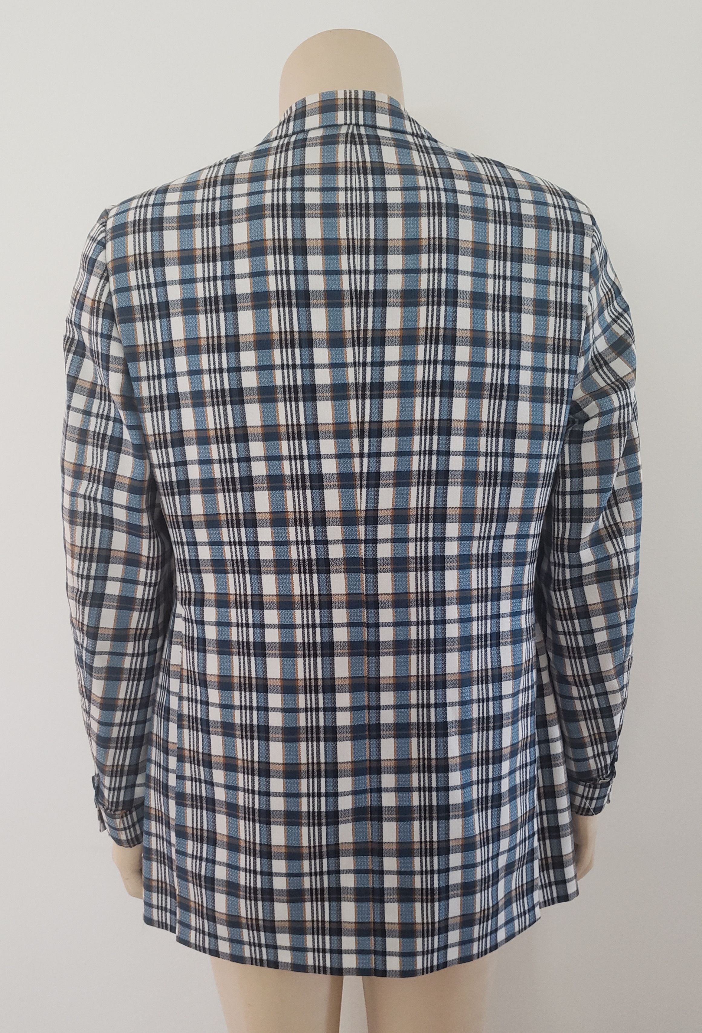 Vintage wild sport coat 40L vintage 1970s blue plaid Size 40L - 9 Thumbnail