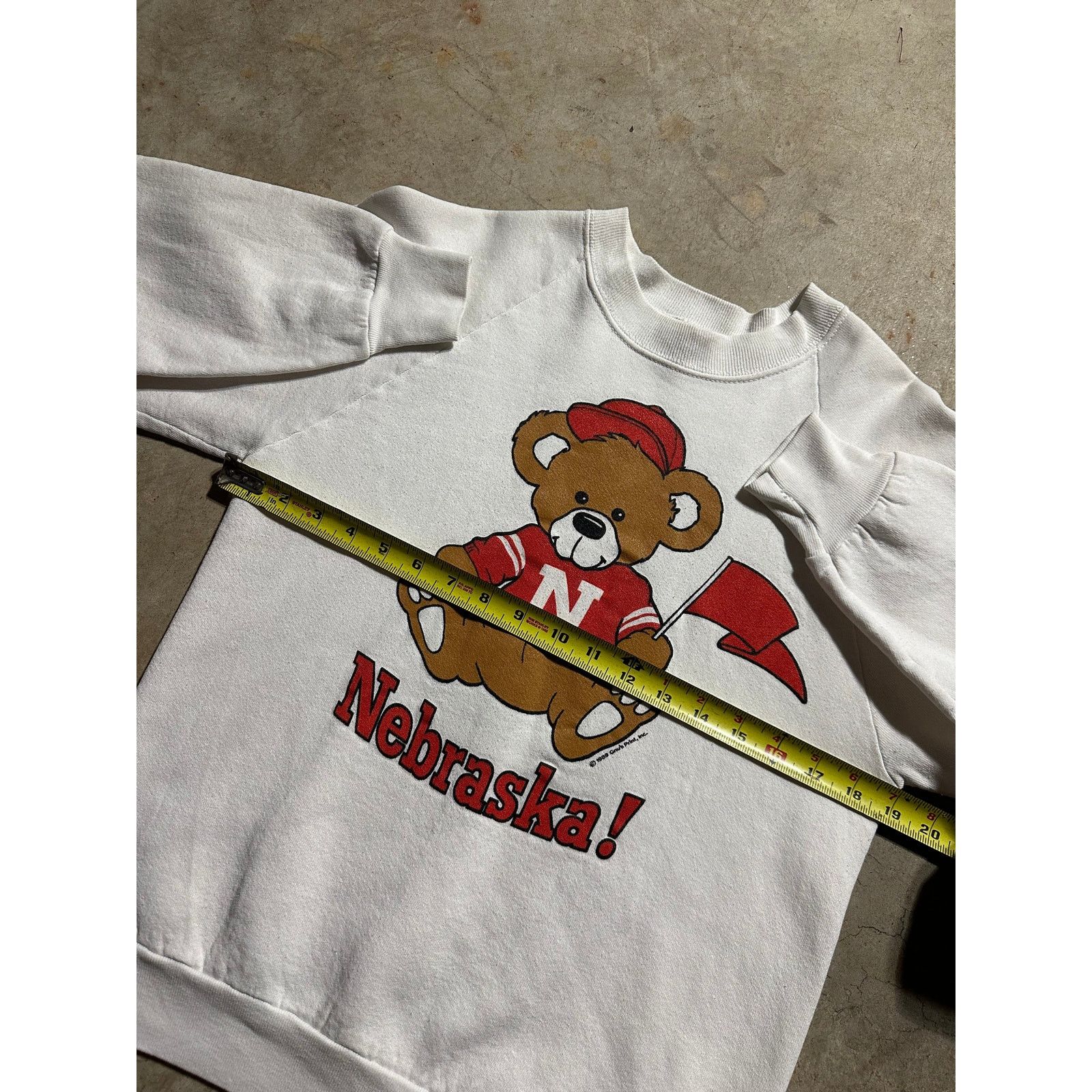 Fruit Of The Loom × Vintage Vintage Nebraska Cornhuskers 1989 Teddy Bear Sweatshirt S/M Size US S / EU 44-46 / 1 - 5 Thumbnail