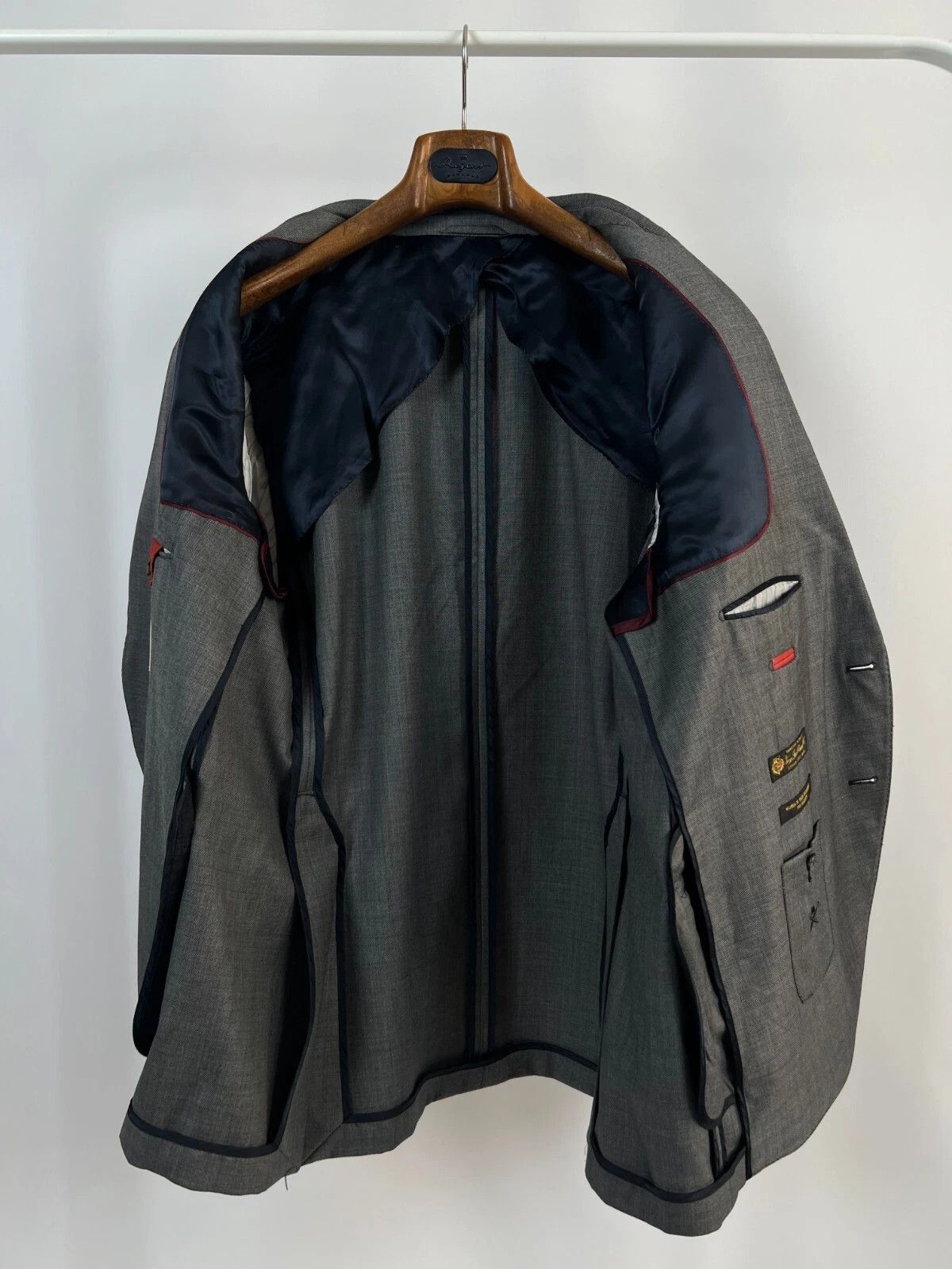 Hackett × Loro Piana Hackett Mayfair ing Loro Piana 120's Wool Grey Blazer Size 48R - 15 Thumbnail