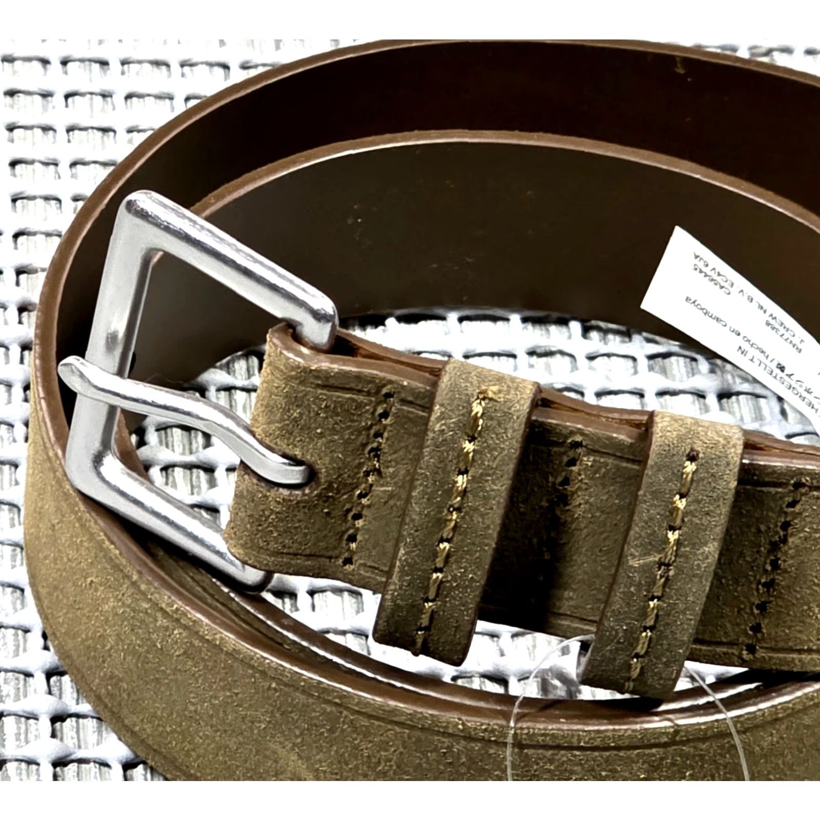 J.Crew J.CREW Belt Leather Single Prong Buckle Rugged Textured 30 Brown Men Regular 30 Belt Product Vintage: No Size 30 - 7 Thumbnail