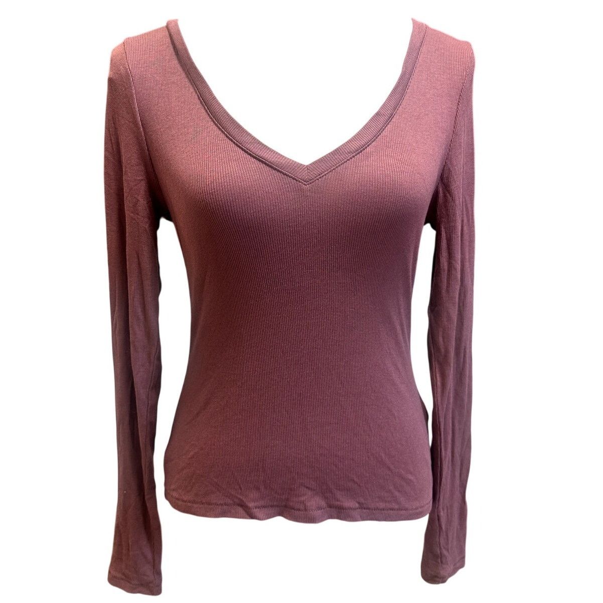 Madewell Madewell Ribbed Long Sleeve Knit Cotton Collegiate Top M Size M / US 6-8 / IT 42-44 - 2 Thumbnail