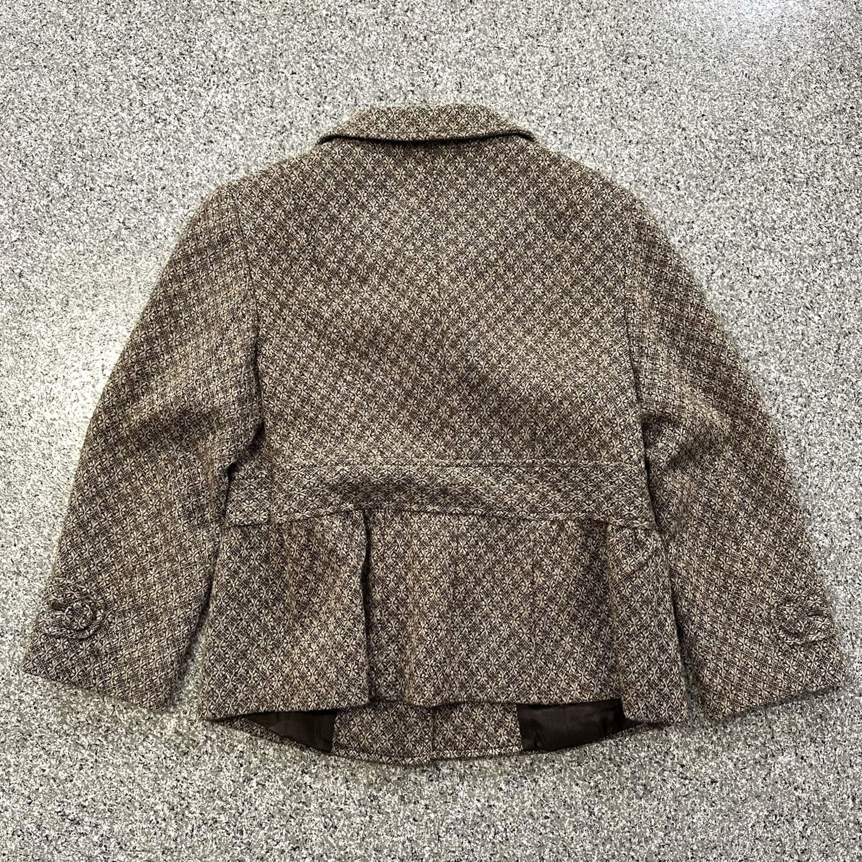 Loft LOFT Ann Taylor Blazer Jacket Geometric Tweed Wool Brown Geometric Pattern Short Sleeve Four-Button Front Women 4 Brown Wool Blazer Size S / US 4 / IT 40 - 7 Thumbnail