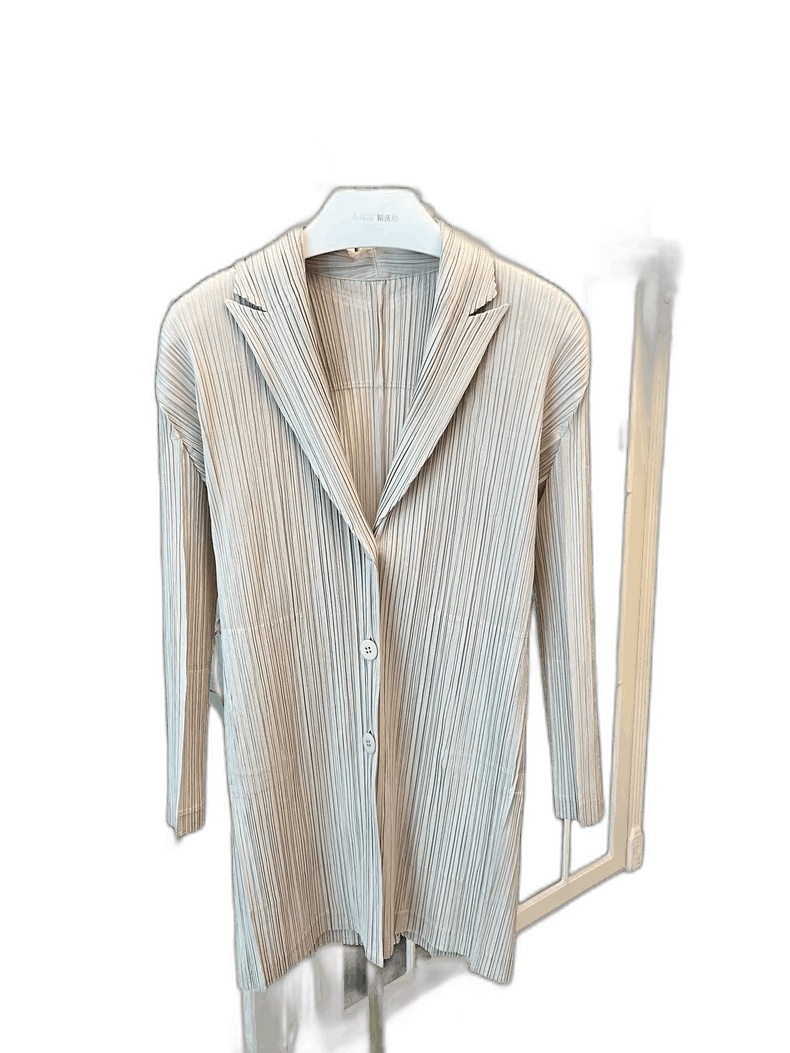 Issey Miyake Issey Miyake Champagne Beige Long Jacket-yf Size US M / EU 48-50 / 2 - 1 Thumbnail