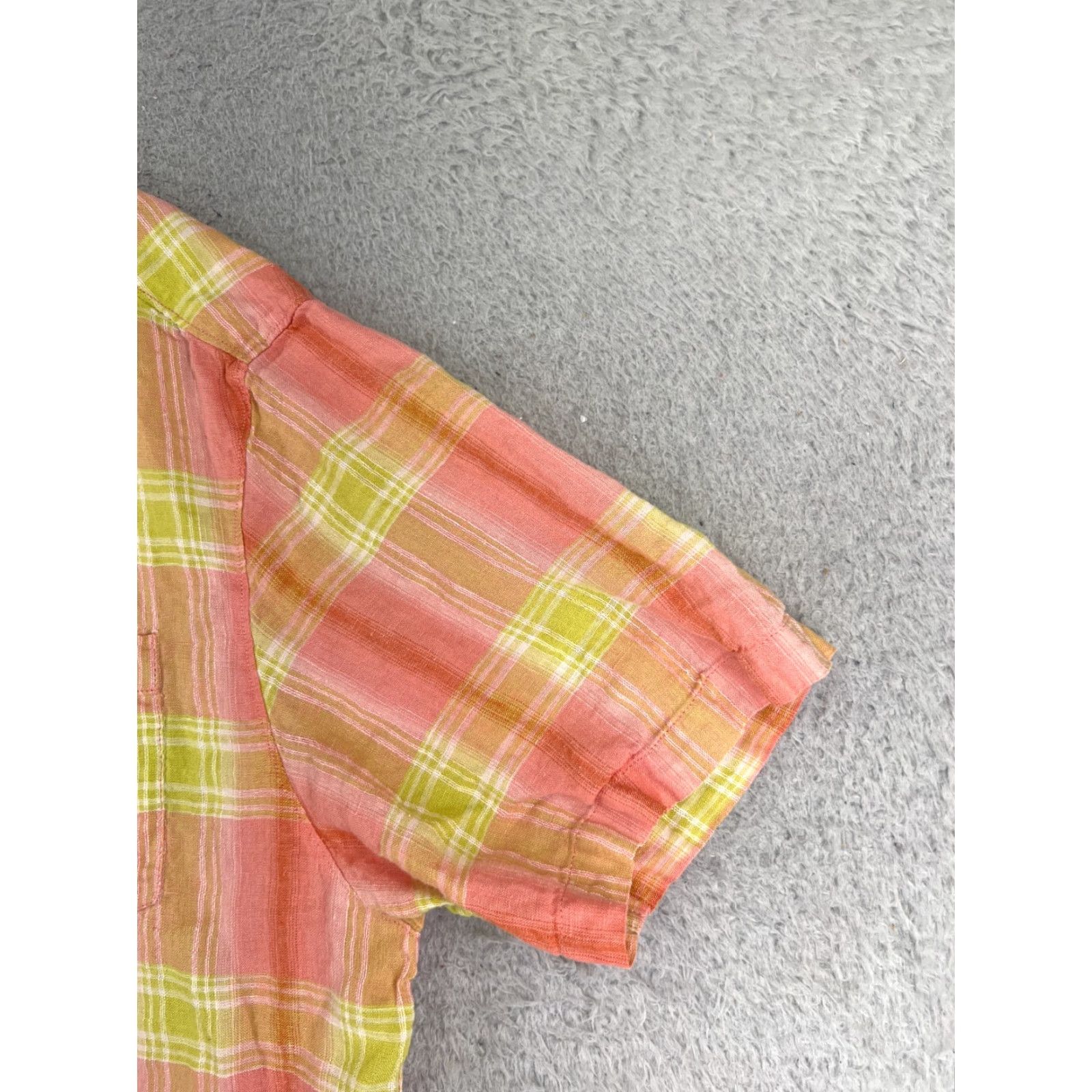 Tommy Bahama Tommy Bahama Shirt Men XL Pink Plaid Linen Button Short Sleeve Aloha Hawaiian Resort Beach Vintage: No (adjust to rules) Size US XL / EU 56 / 4 - 2 Thumbnail