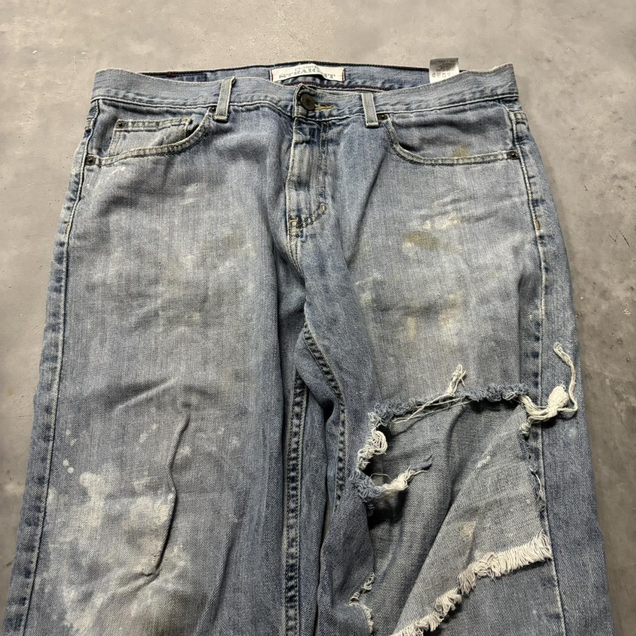 Tommy Hilfiger × Vintage Crazy Vintage Y2K/2000s Baggy Light Wash Distressed Tommy Hilfiger Denim Jeans! Size US 34 / EU 50 - 5 Thumbnail