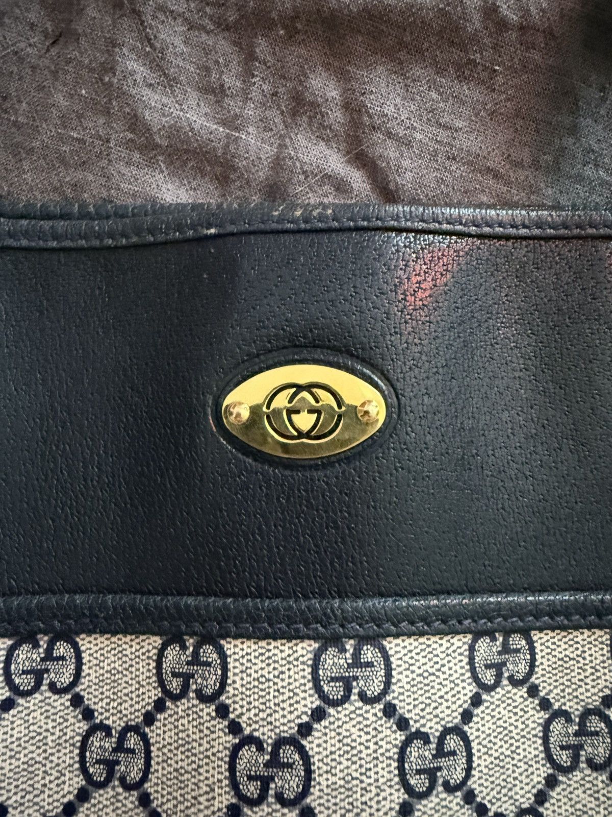 Gucci Vintage Gucci Black and Gold Monogram Bag Size ONE SIZE - 3 Thumbnail