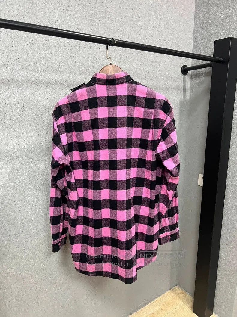 Balenciaga Balenciaga Pink Plaid Flannel Shirt. Size US S / EU 44-46 / 1 - 2 Thumbnail