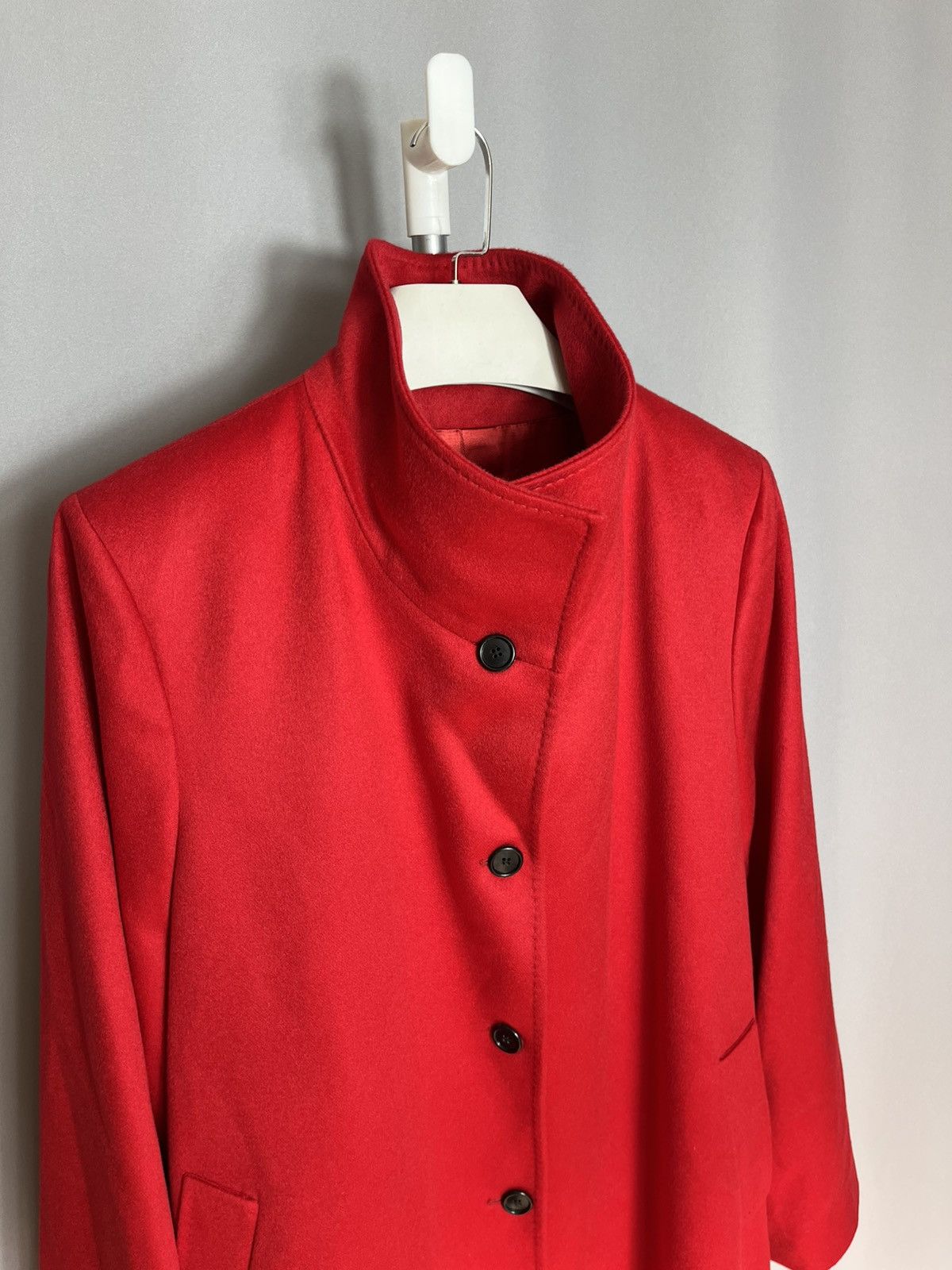 Johnstons Of Elgin Johnstons of Elgin Women's Red 100% Cashmere Coat Long Size XXL / US 16-18 / IT 52-54 - 3 Thumbnail