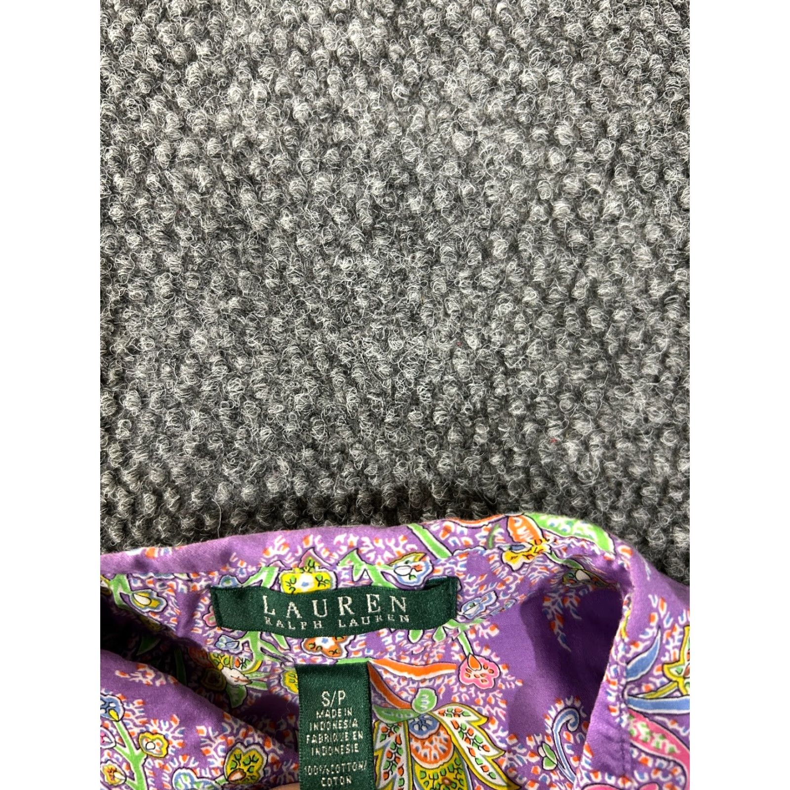 Ralph Lauren Lauren Ralph Lauren blouse Womens Small purple multicolor paisley button front Size S / US 4 / IT 40 - 4 Thumbnail