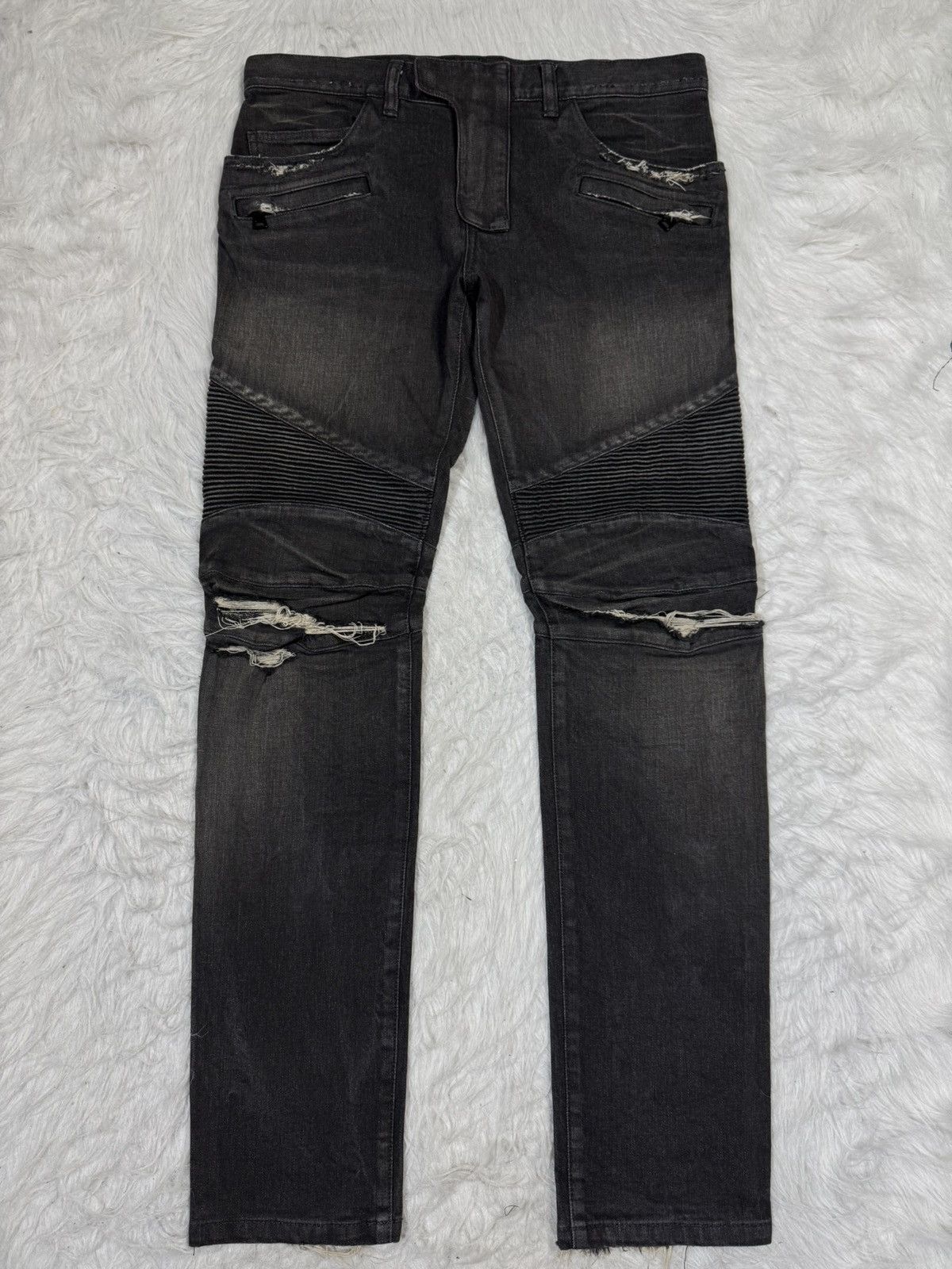 Balmain Balmain paris black Biker jeans Size US 33 - 14 Thumbnail