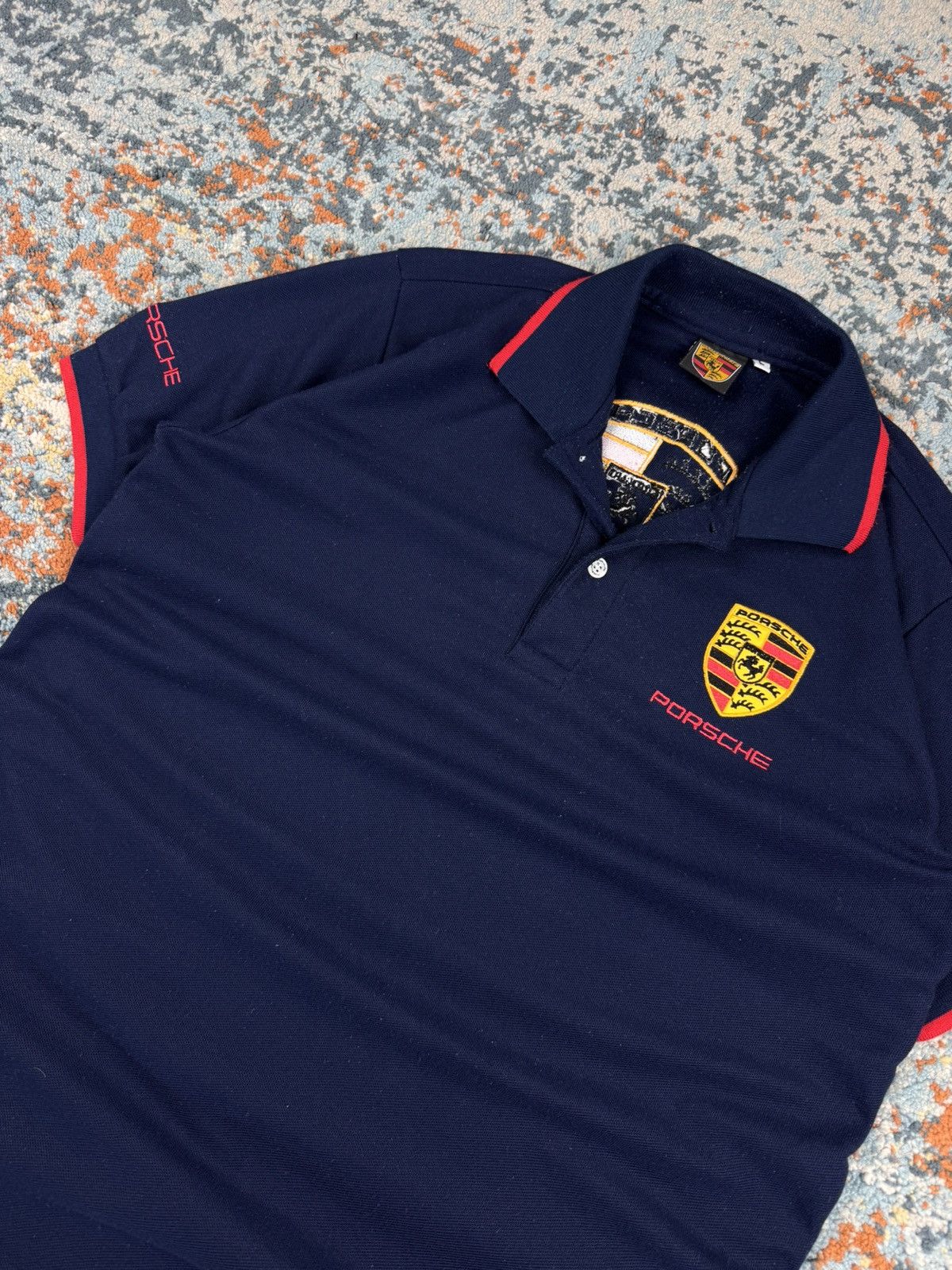 Porsche Design Vintage 90s Porsche embroidered logo polo tee racing Size US M / EU 48-50 / 2 - 5 Thumbnail