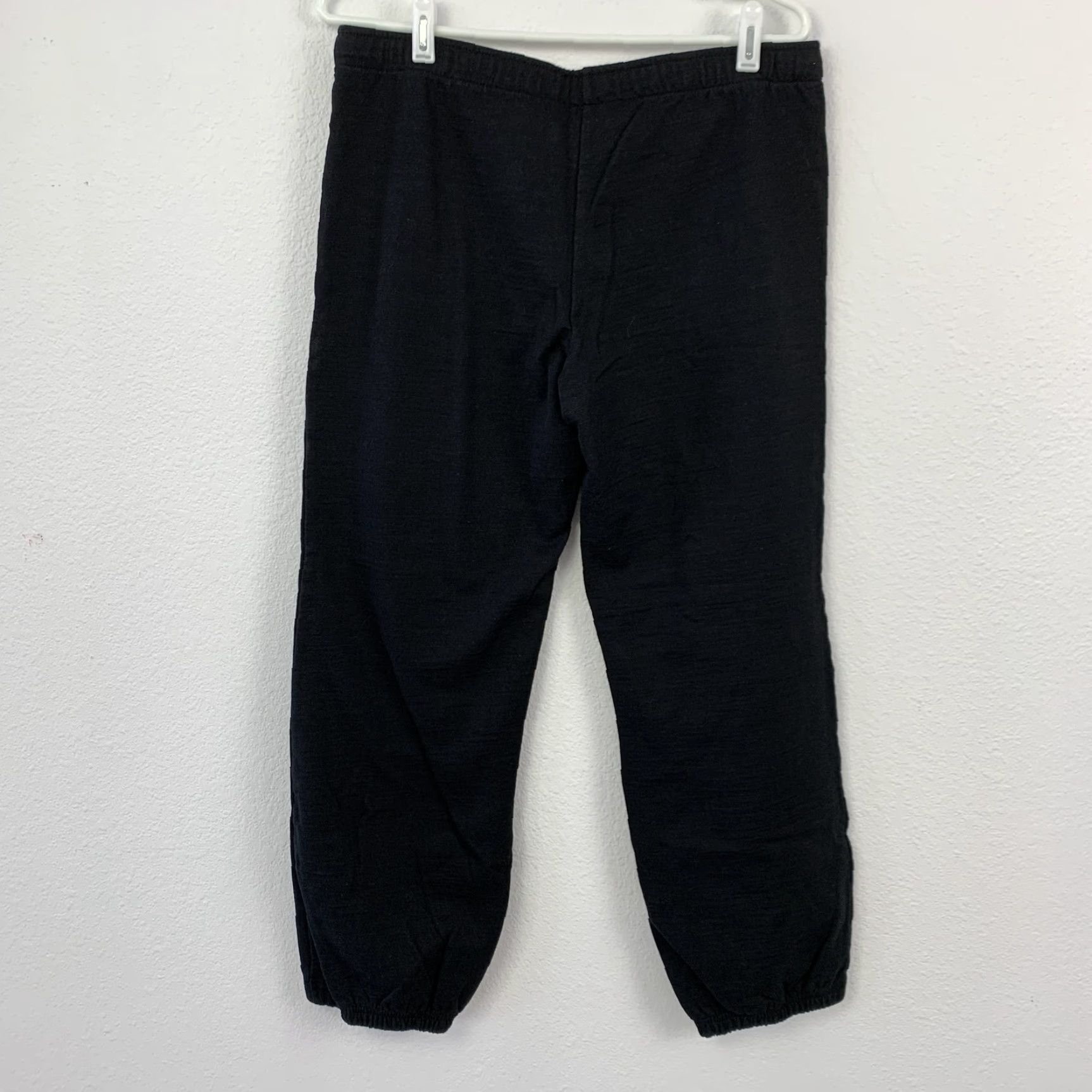 Vintage Lady Foot Locker Women Black Fleece Jogger Sweatpants Drawstring Waist L Size 36" / US 14 / IT 50 - 4 Thumbnail