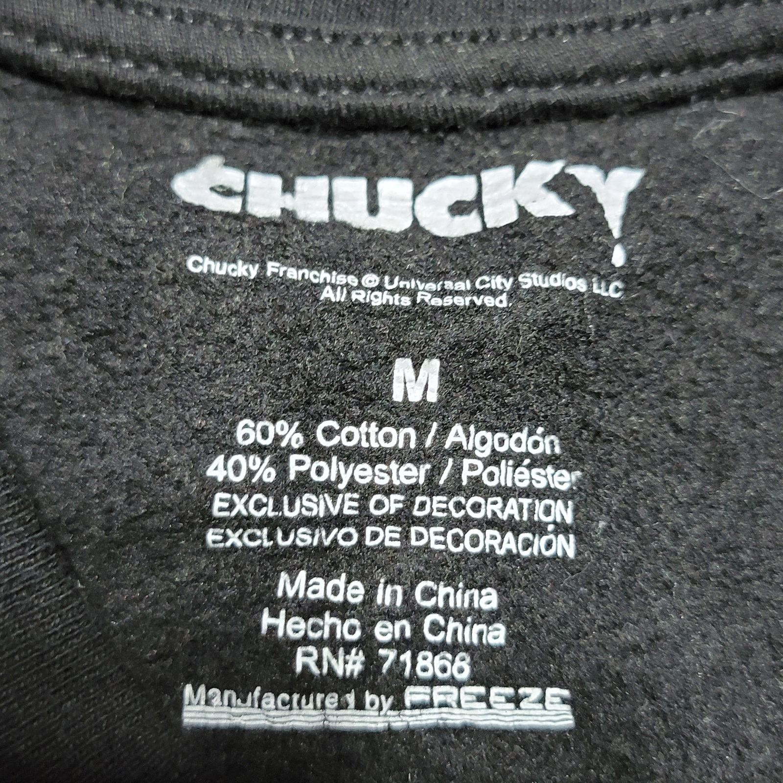Other Chucky Unisex LS Sweatshirt "Wanna Play?" - Size Medium Size US M / EU 48-50 / 2 - 5 Thumbnail