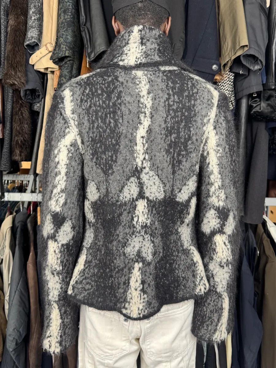 Roberto Cavalli 2000s Roberto Cavalli Grey & Black Wool Mohair Cardigan Size XS / US 0-2 / IT 36-38 - 4 Thumbnail