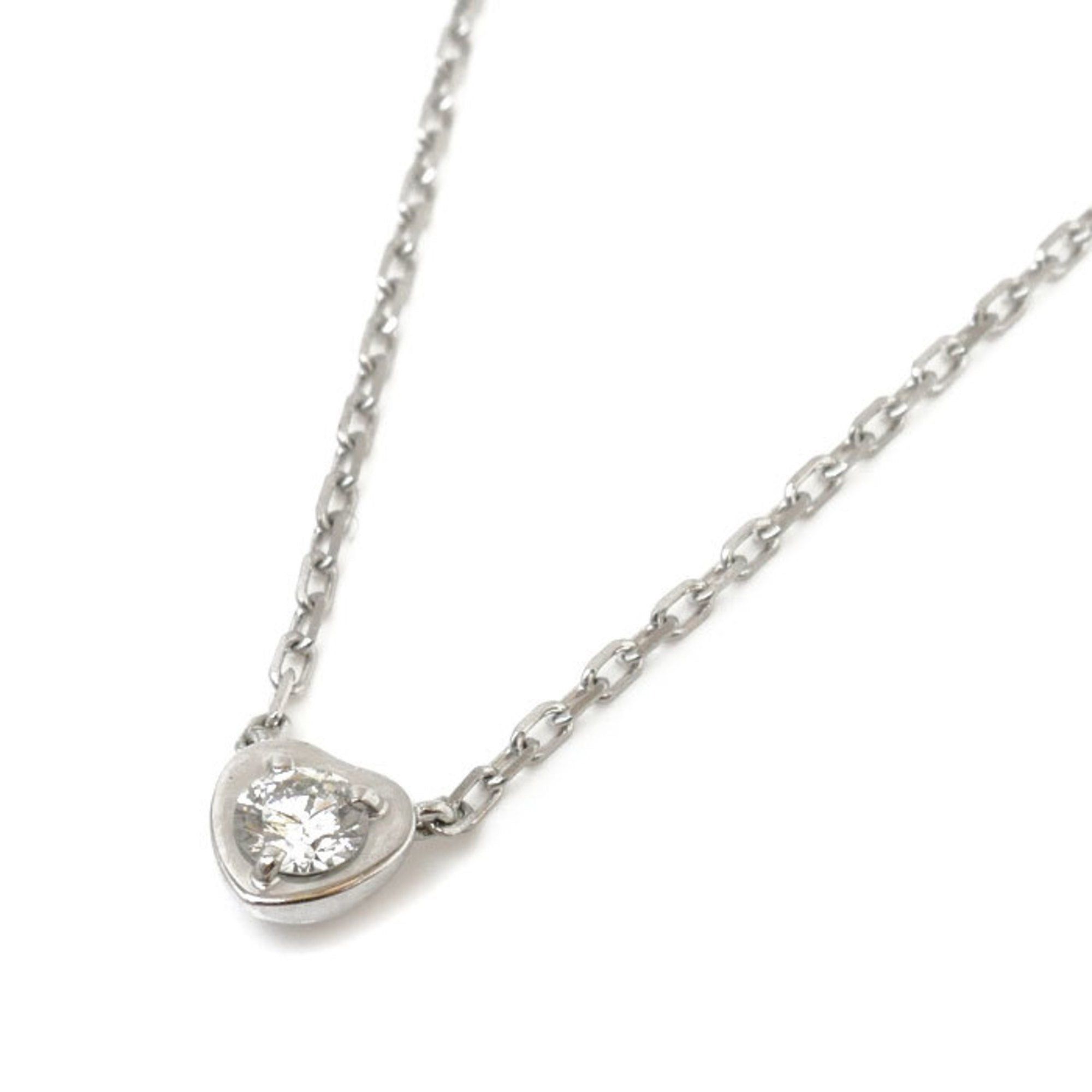 image of Cartier K18Wg White Gold Diamant Leger Heart Diamond Necklace B7059300 3.4G 40Cm Ladies in Silver, 
