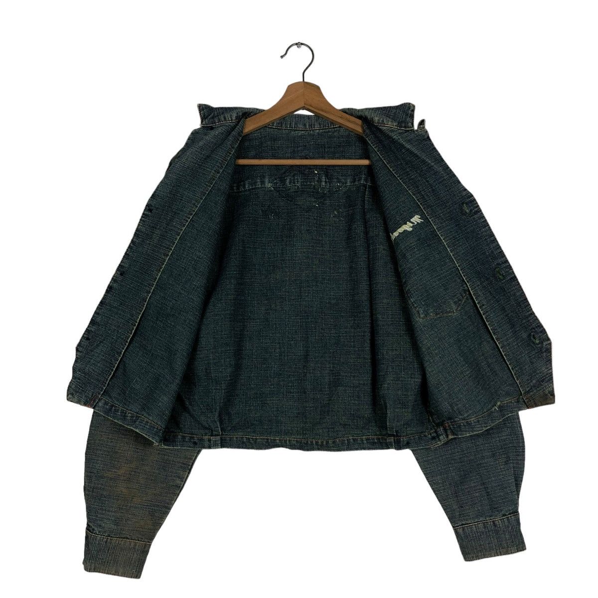 Japanese Brand 🔥CROPPED DENIM BIKER JACKET MIYOSHI JAPAN ISSEY MIYAKE Size US M / EU 48-50 / 2 - 15 Thumbnail