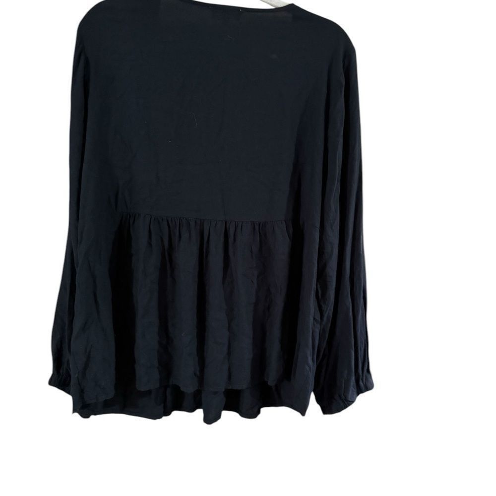Other Black Embellished Peplum Blouse with Long Sleeves Size XXL / US 16-18 / IT 52-54 - 8 Thumbnail
