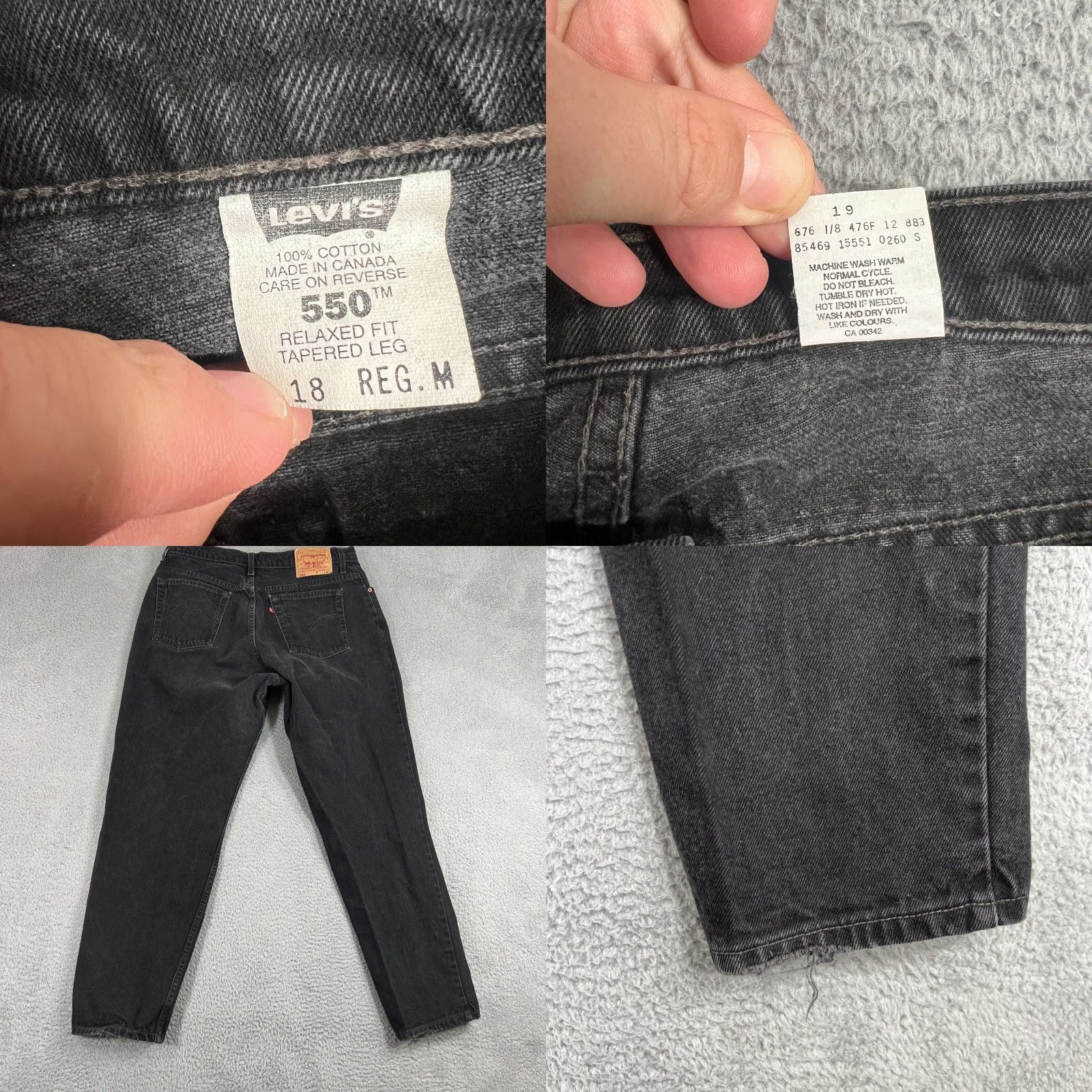 Denime VINTAGE Levi’s 550 Plus Size 18 Women’s Black Denim Jeans Relaxed Tapered Leg USA Size 40" / US 18 - 8 Thumbnail