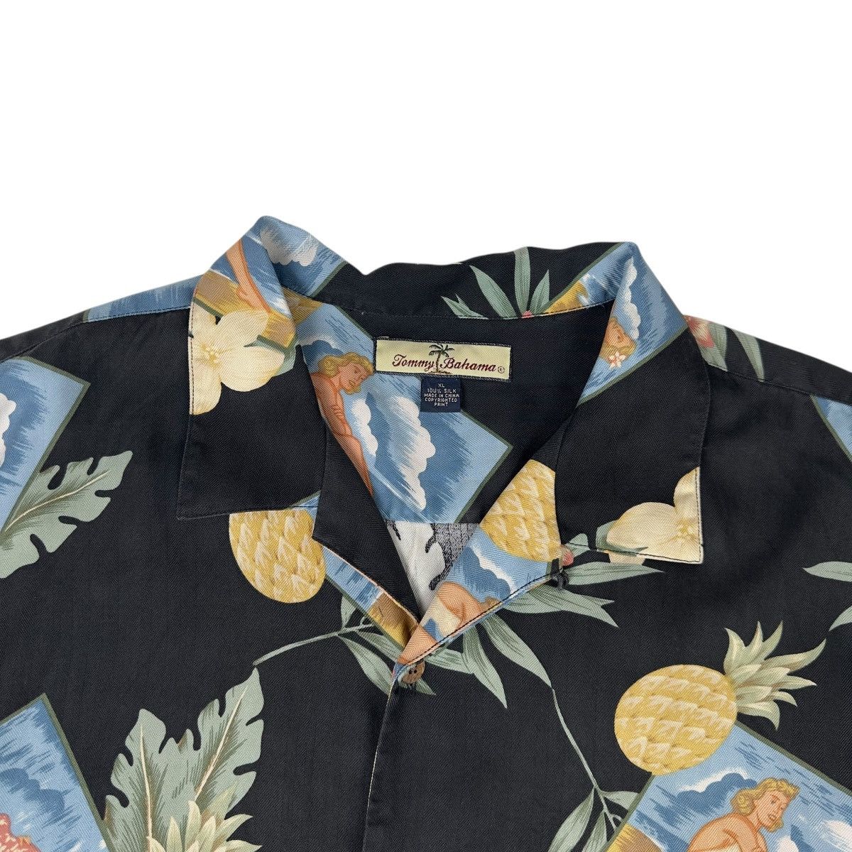 Tommy Bahama Tommy Bahama Hawaiian Silk Shirt Short Sleeve Surfer Girl Size US XL / EU 56 / 4 - 2 Thumbnail