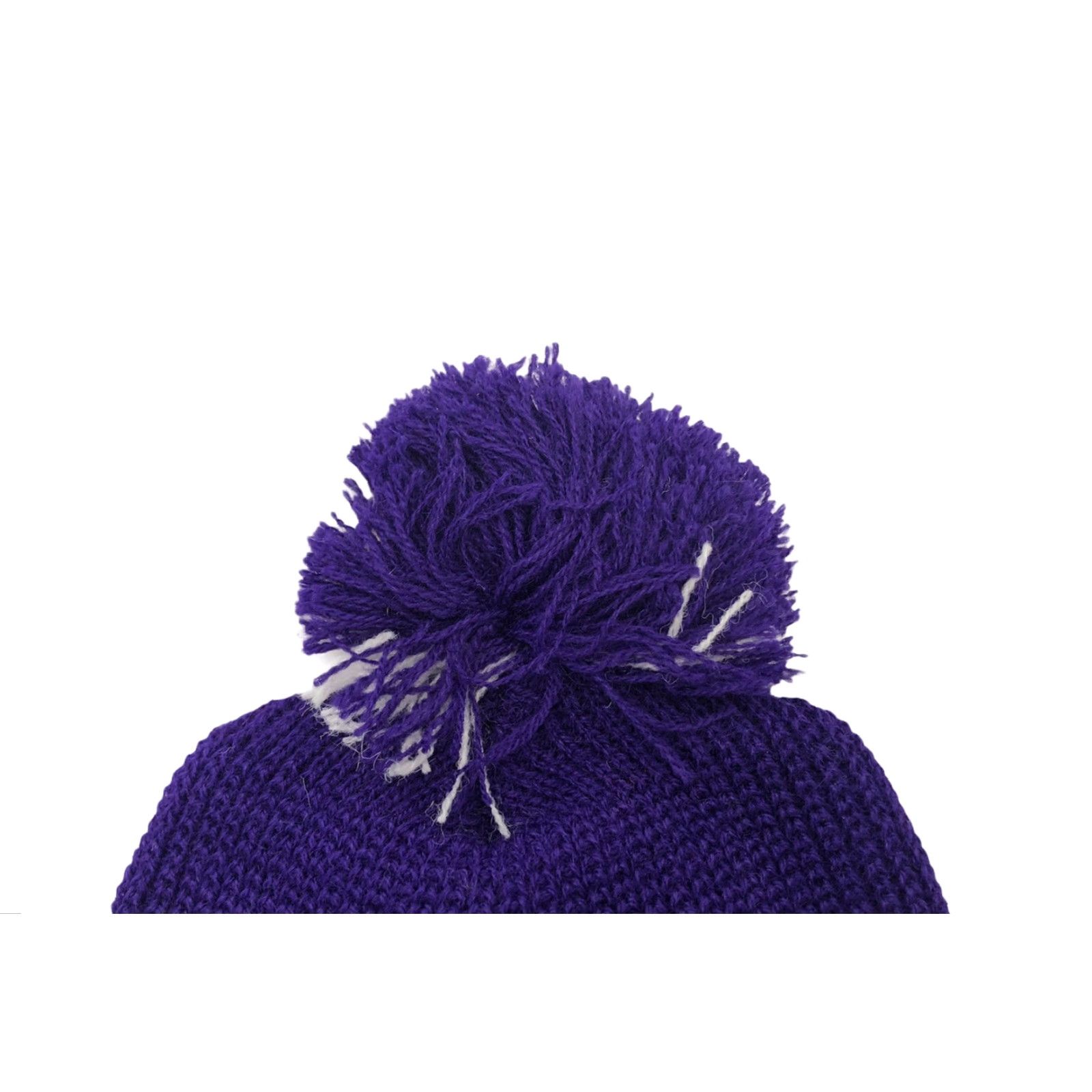Vintage VINTAGE 80s waffle knit pom beanie winter hat cap skully adult OSFA deadstock NOS purple Mens Beanie Size ONE SIZE - 3 Thumbnail