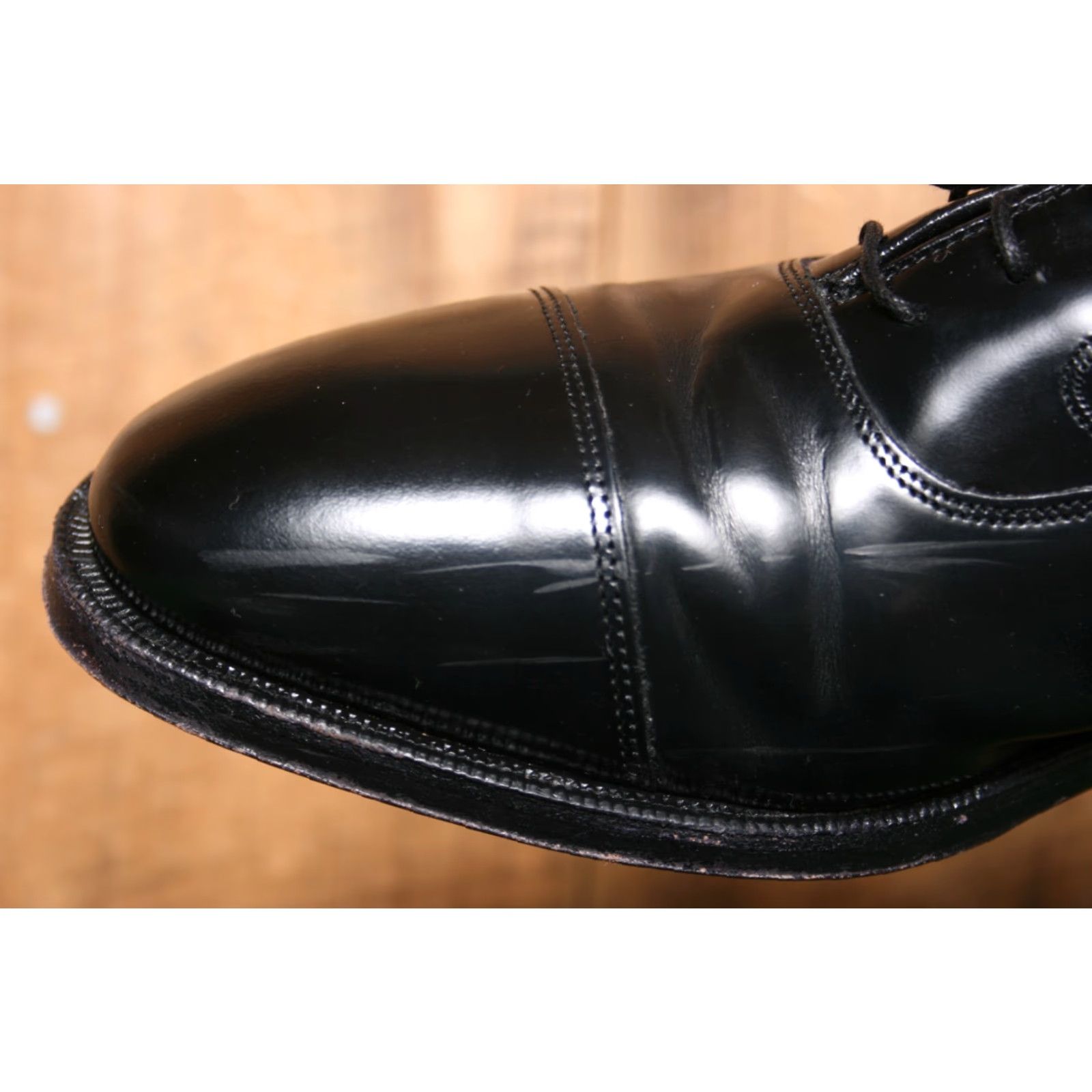 Johnston & Murphy JOHNSTON & MURPHY Optima Black Leather Cap Toe Oxfords Dress Shoes Sz. 8D Mens Size ONE SIZE - 7 Thumbnail